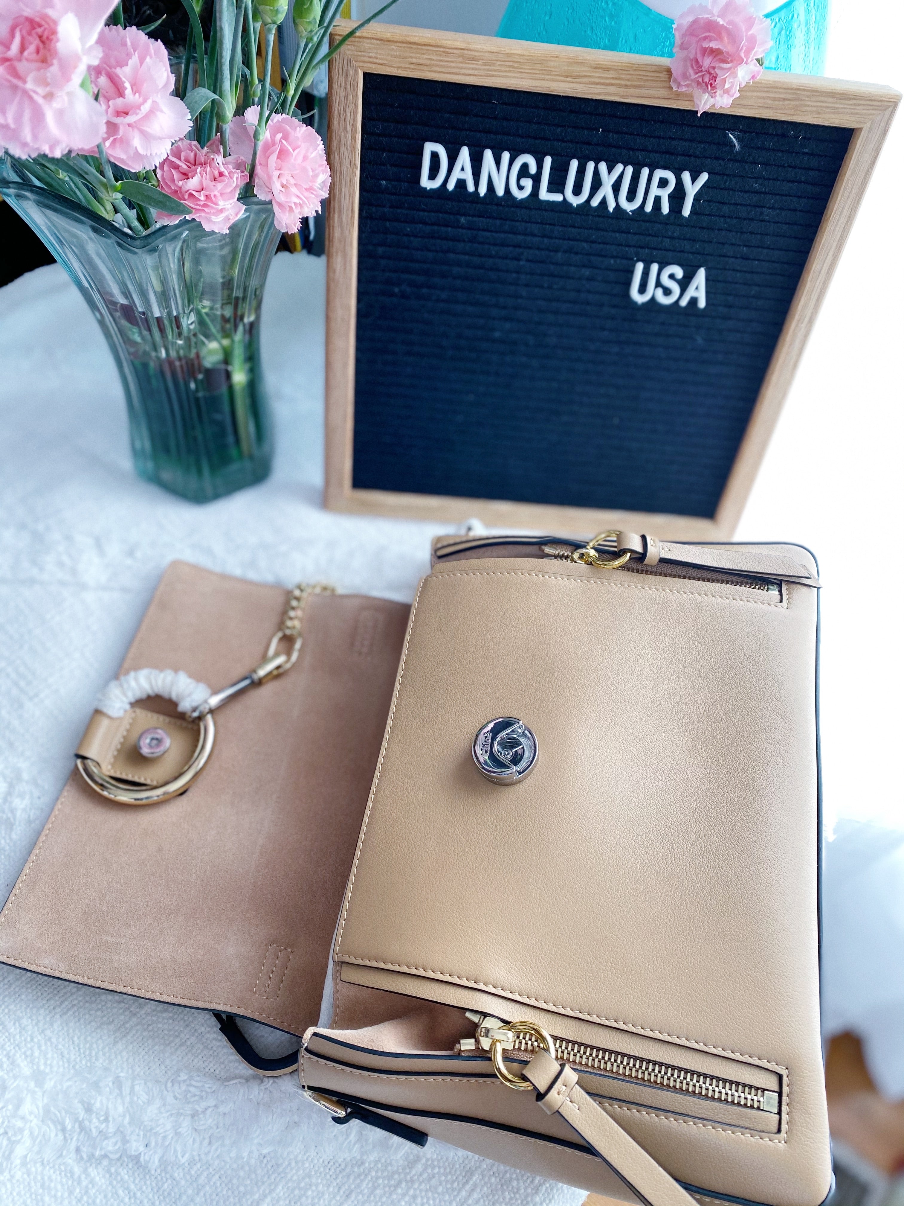 [TOP] Chloe Small Faye Leather Satchel - BEIGE