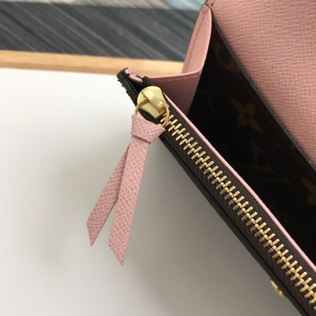 [TOP] Louis Vuitton LV LV Emilie Wallet - Light Pink