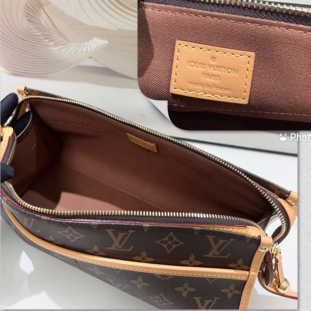 [TOP] Louis Vuitton LV L*V Monogram Popincourt Bag 30x14x12cm-Brown