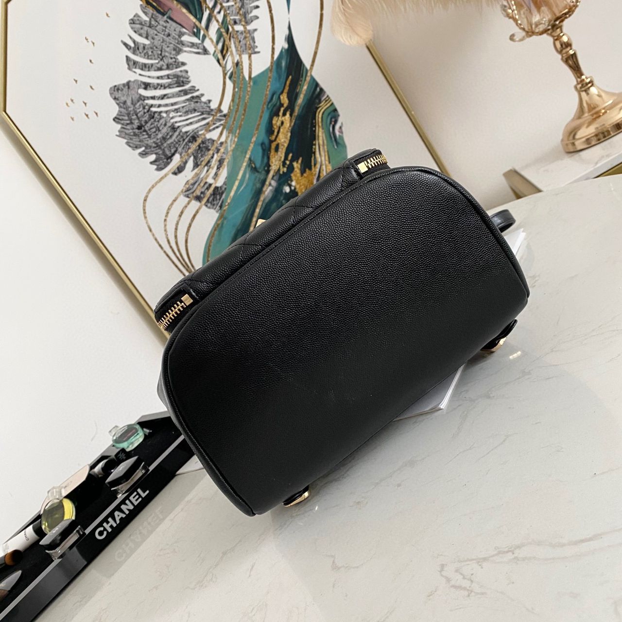 [TOP] CHANEL Quilted Business Affinity Backpack - Black