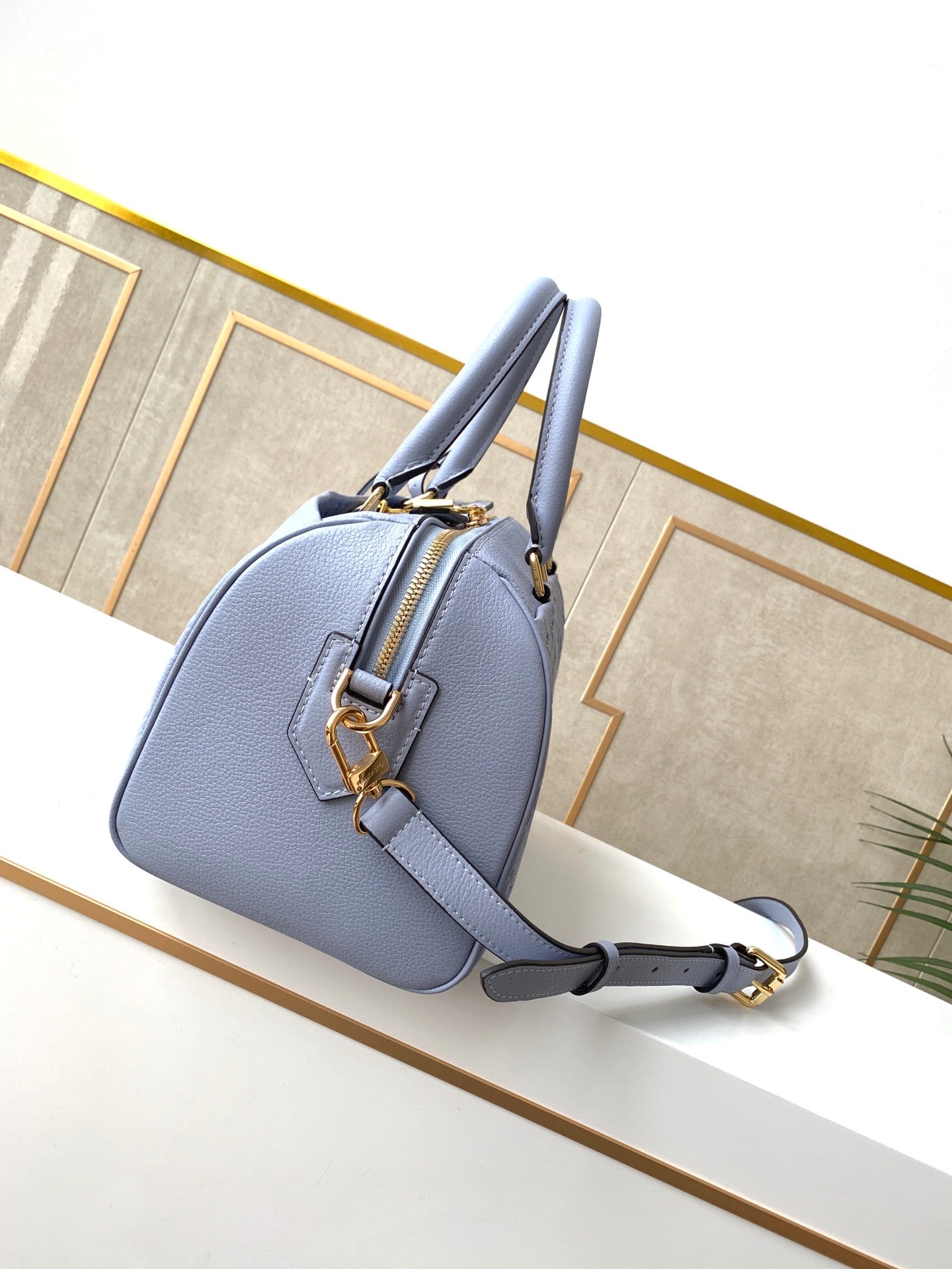 [TOP] Louis Vuitton LV Speedy 30 Empreinte Leather Bag 30x21x17cm - Light Purple