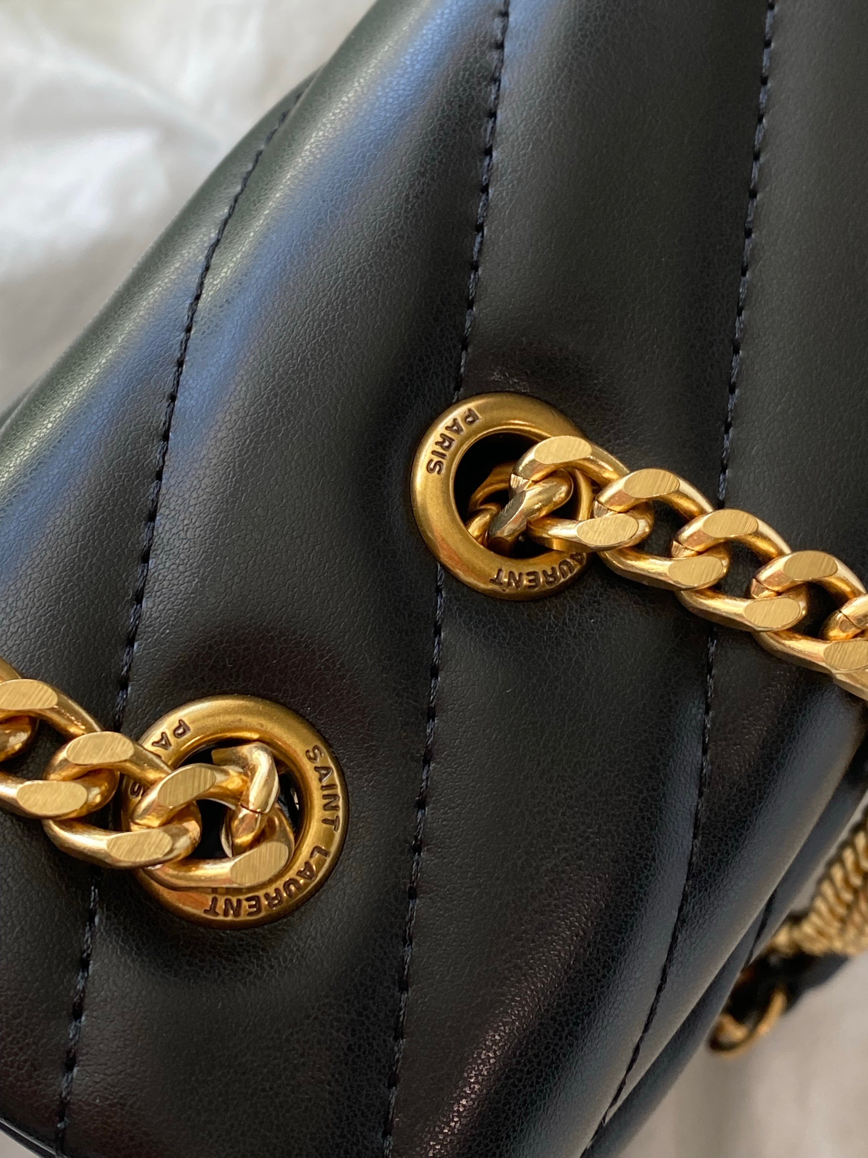 [TOP] Yves Saint Laurent YSL LouLou Bag Medium 25cm - Black w GHW