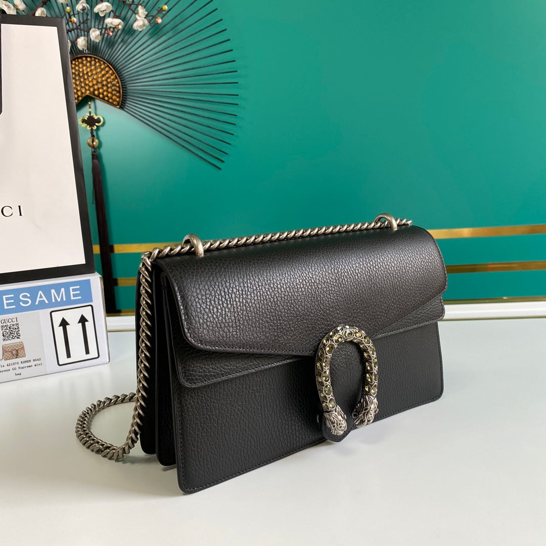 [TOP] GUCCI Dionysus Crystal-embellished Shoulder Bag Small - Black