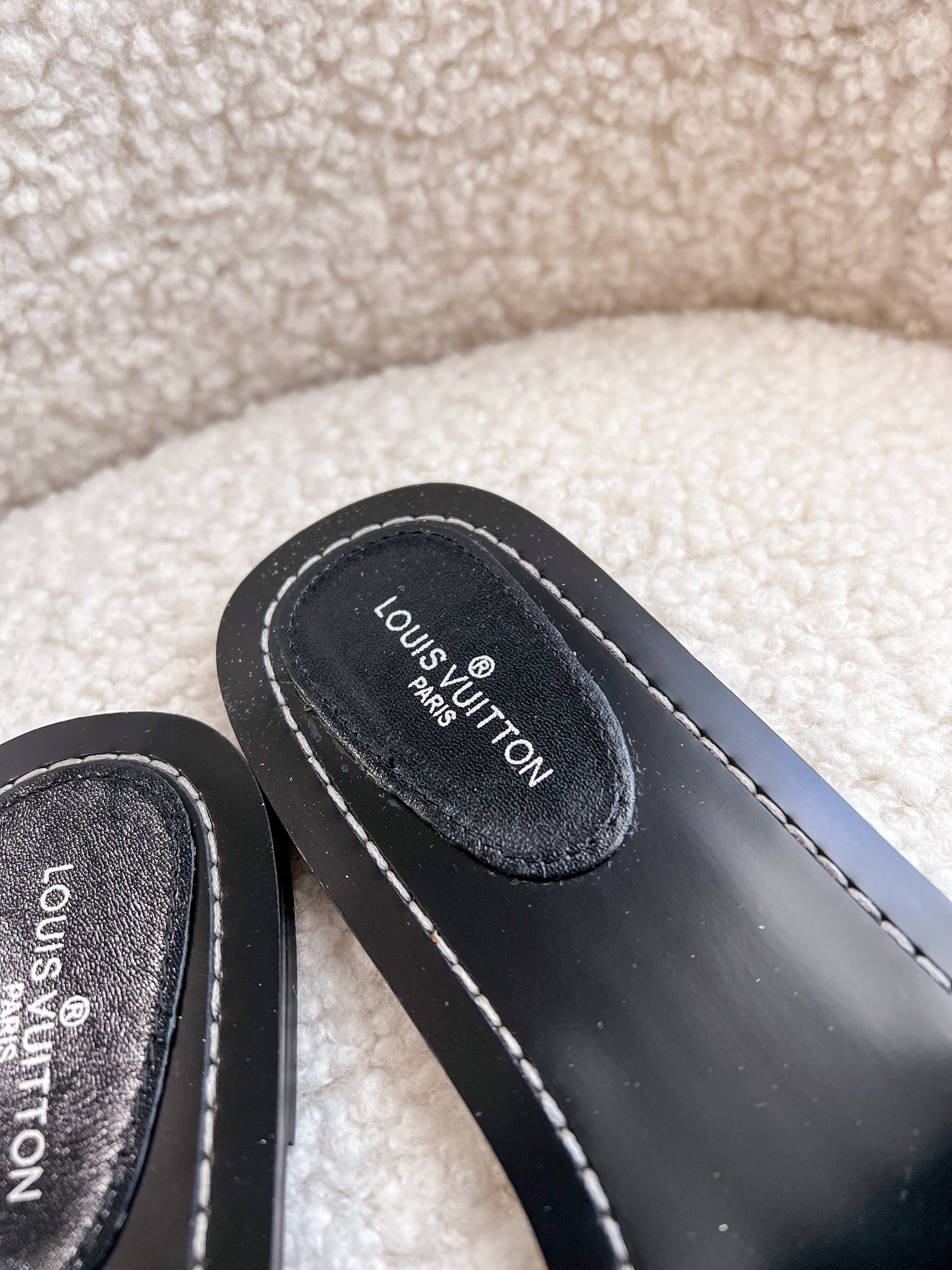 [TOP] Louis Vuitton LV L*V Lock It Raffia Mule - Black