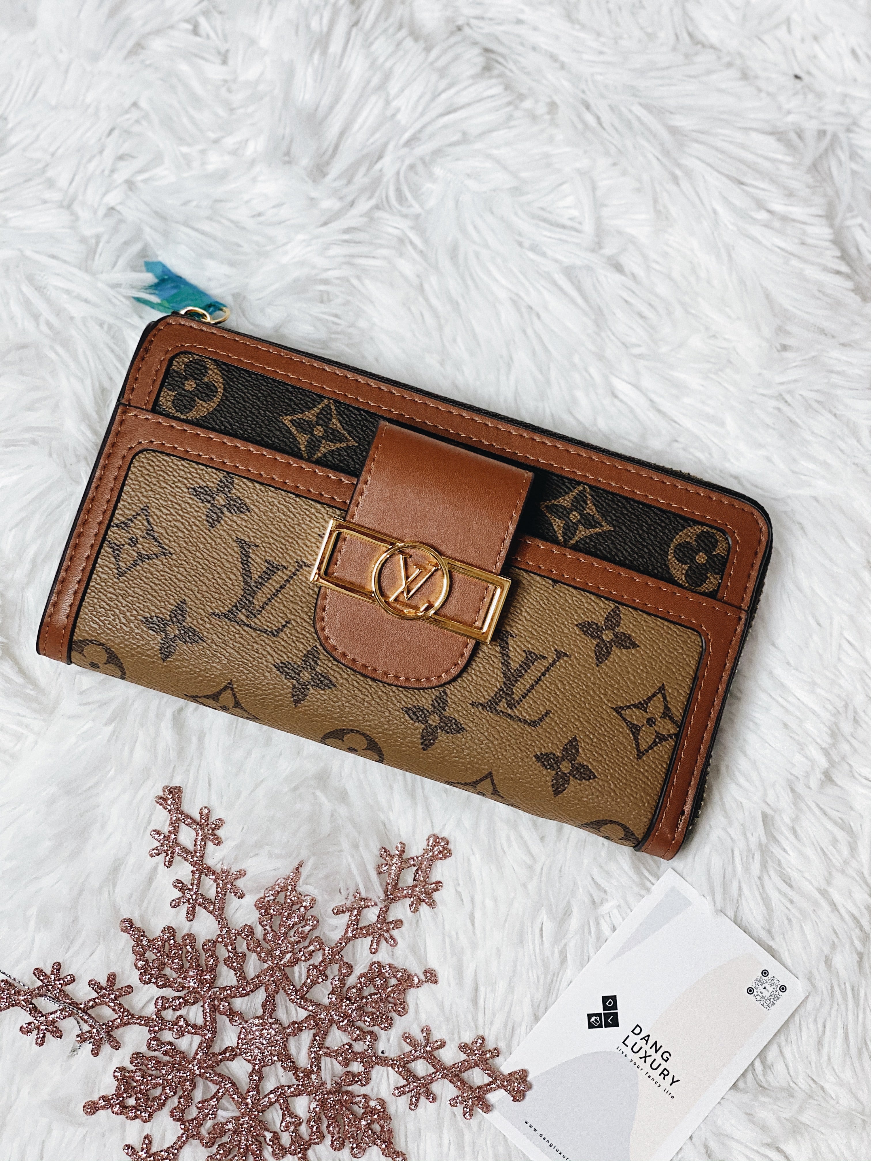[TOP] Louis Vuitton LV LV Zippy Dauphine Monogram Canvas 19.5/11.5/2cm-Brown