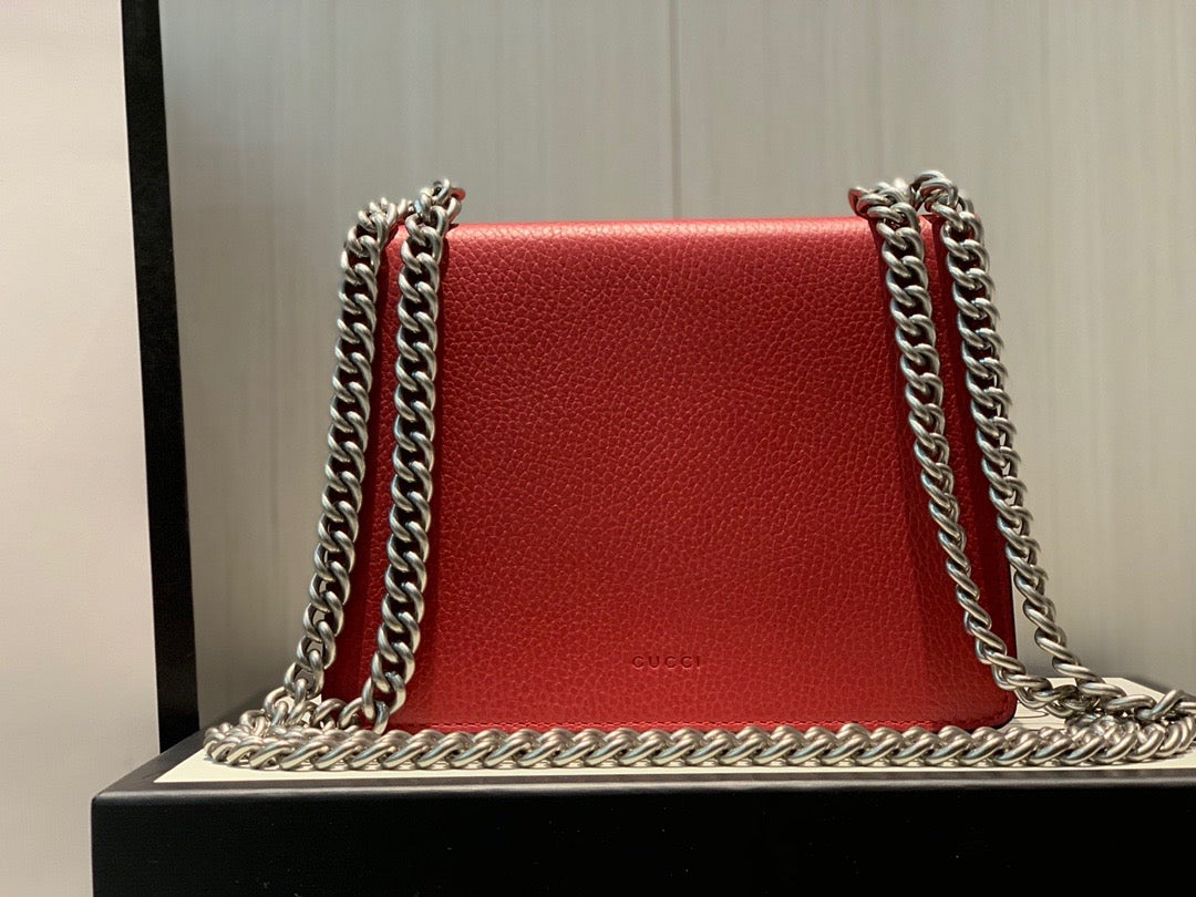 [TOP] GUCCI G*G Dionysus Stones Logo Bag Small 28cm - Red