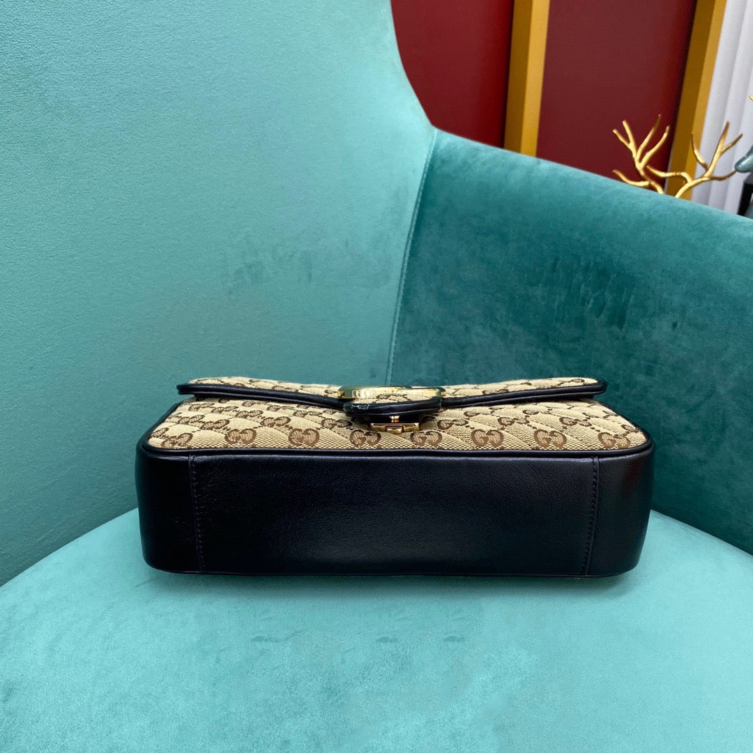 [TOP] GUCCI GG Marmont Bag Matelasse Canvas Small 26cm - Black