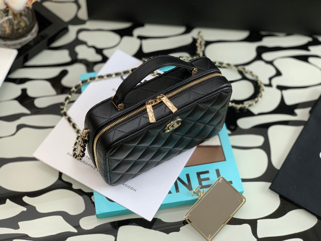 [TOP] CHANEL Vanity With Pull Out Mirror Small  - Black