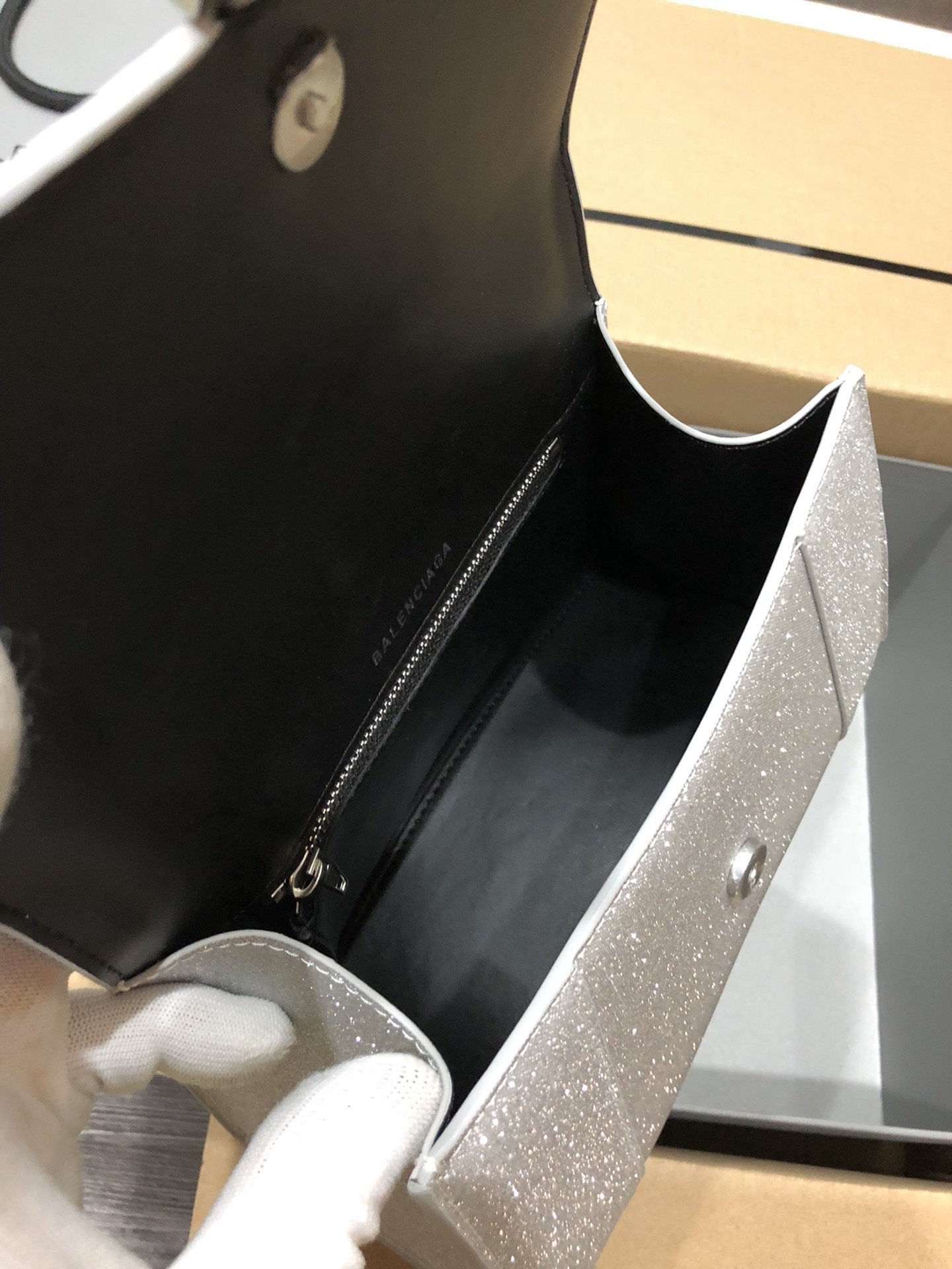 [TOP] BALENCIAGA Starry Sky Hourglass Bag 19/23cm - Light Gray