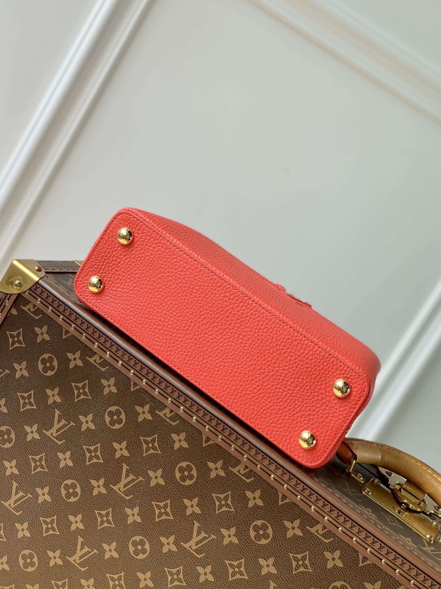 [TOP] Louis Vuitton LV Capucines BB 27x18x9cm- Red