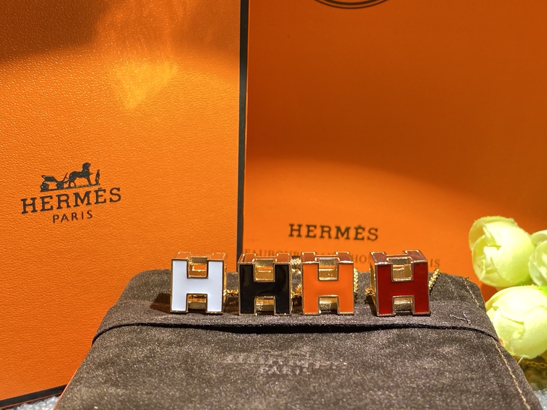 [TOP] HERMES H Box Necklace