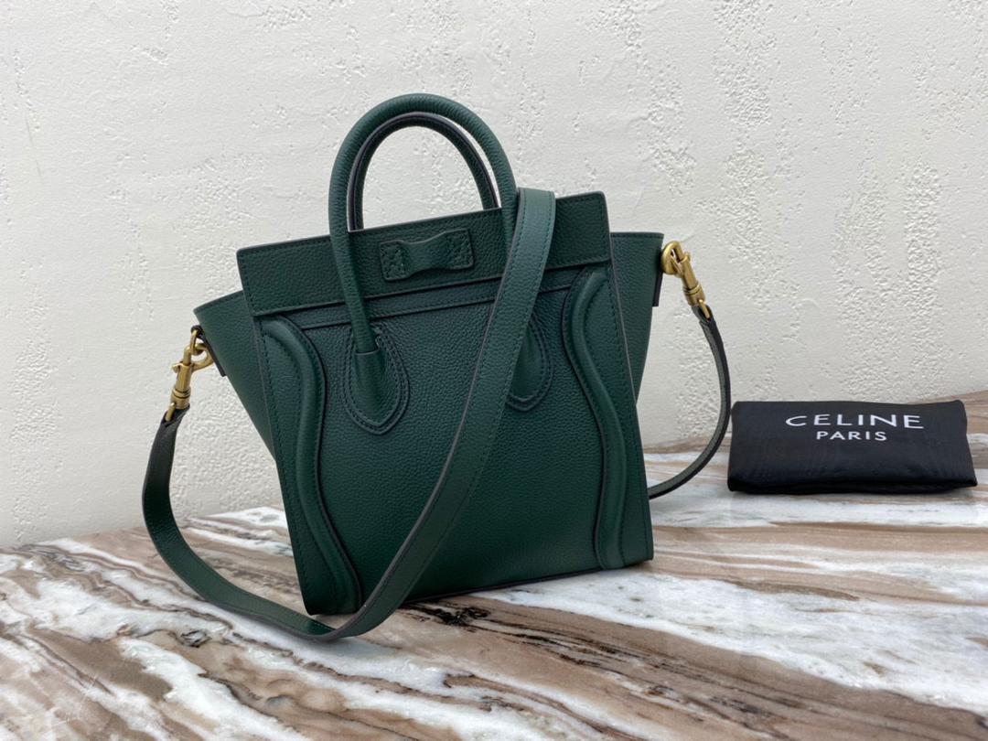 [TOP] CELINE Nano Luggage Bag 20x20x10cm - Amazon Green