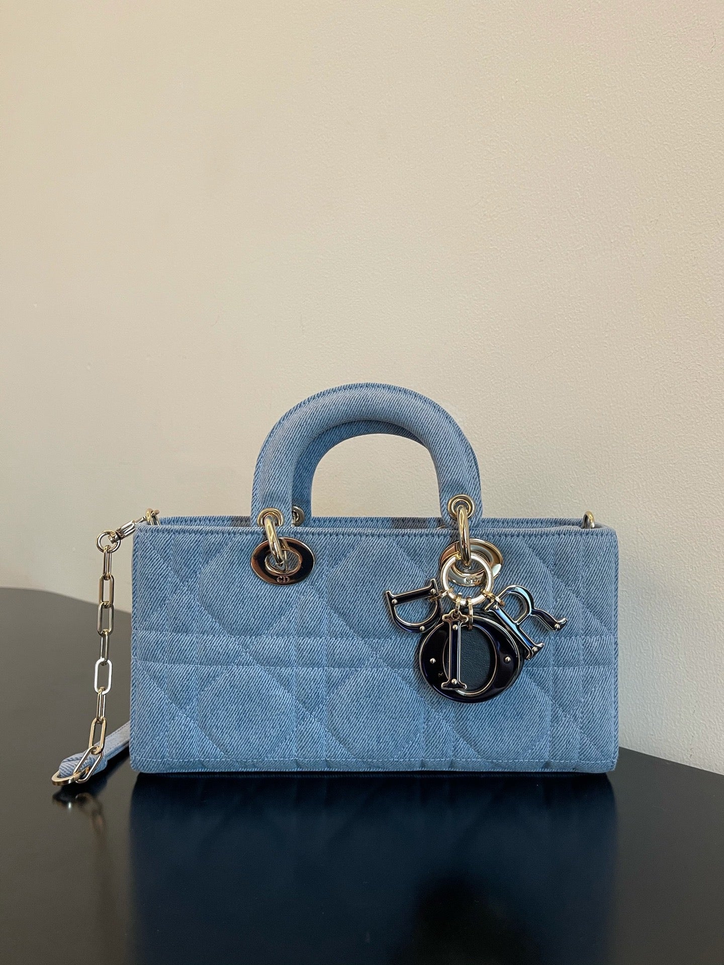 [TOP] Christian Dior Lady D-Joy Bag Cannage Denim - Blue