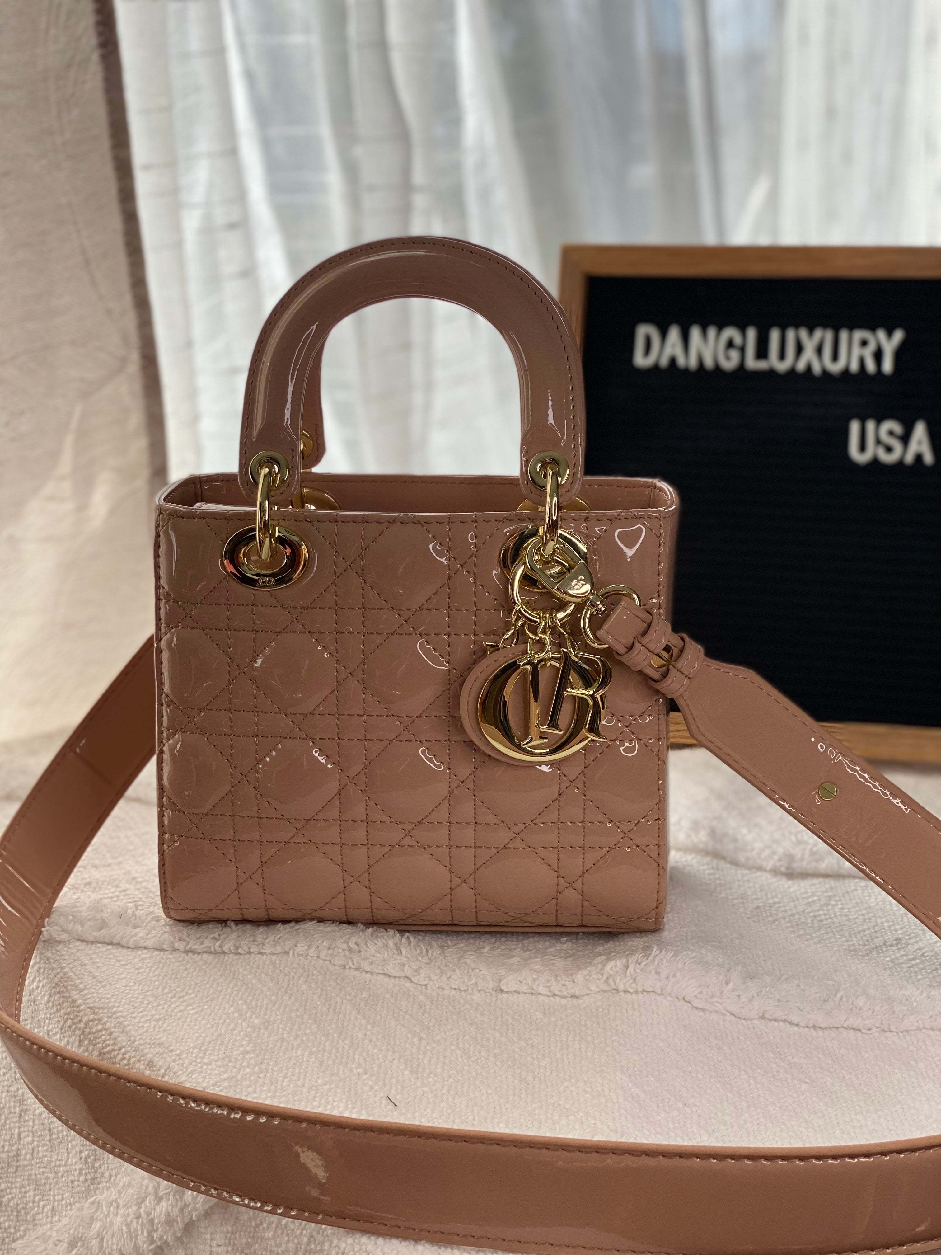 [TOP] Christian Dior Lady Christian Dior Bag ABC Small Patent Skin - Nude Pink