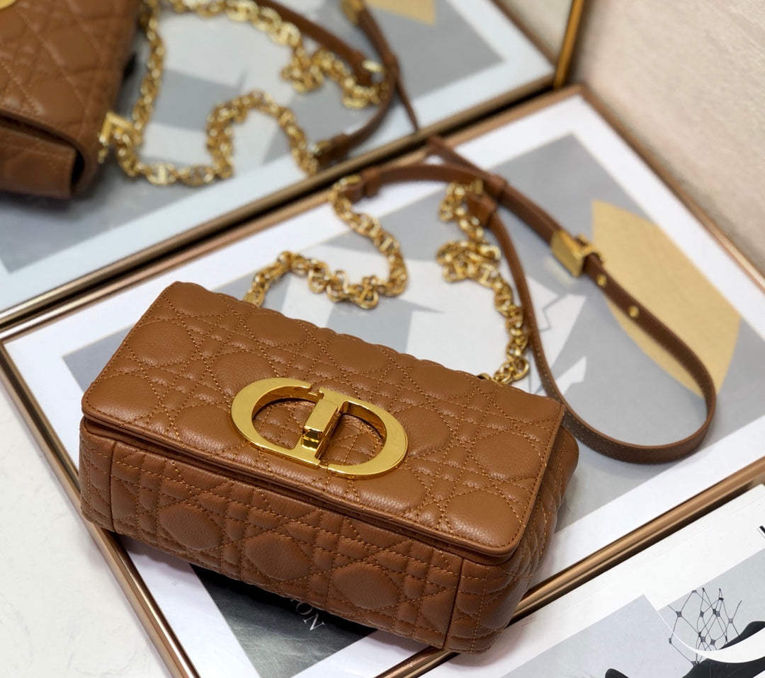 [TOP] Christian Dior Caro Bag Small - Brown