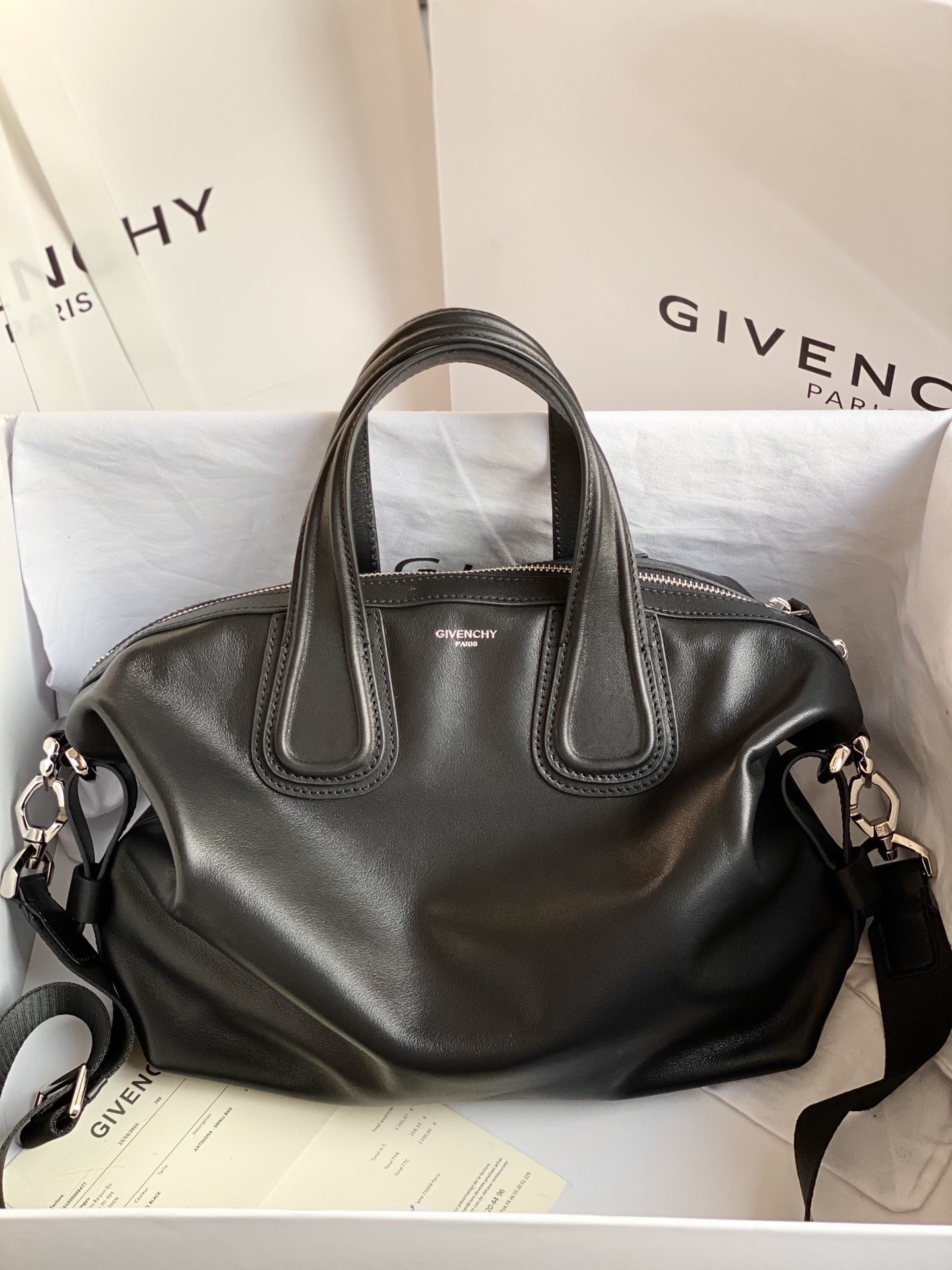 [TOP] GIVENCHY Nightingale Handbag Natural Textured Calfskin 28cm - 2 Color