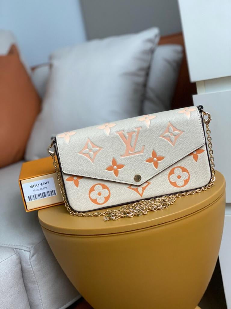 [TOP] Louis Vuitton LV £V Felicie Pochette By The Pool 21X12X3cm - Orange