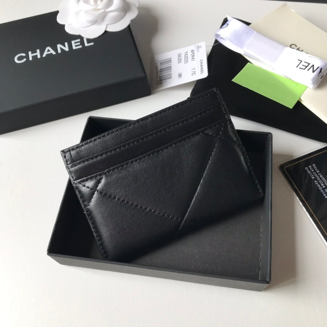 [TOP] CHANEL 19 Card Holder Lambskin - Black