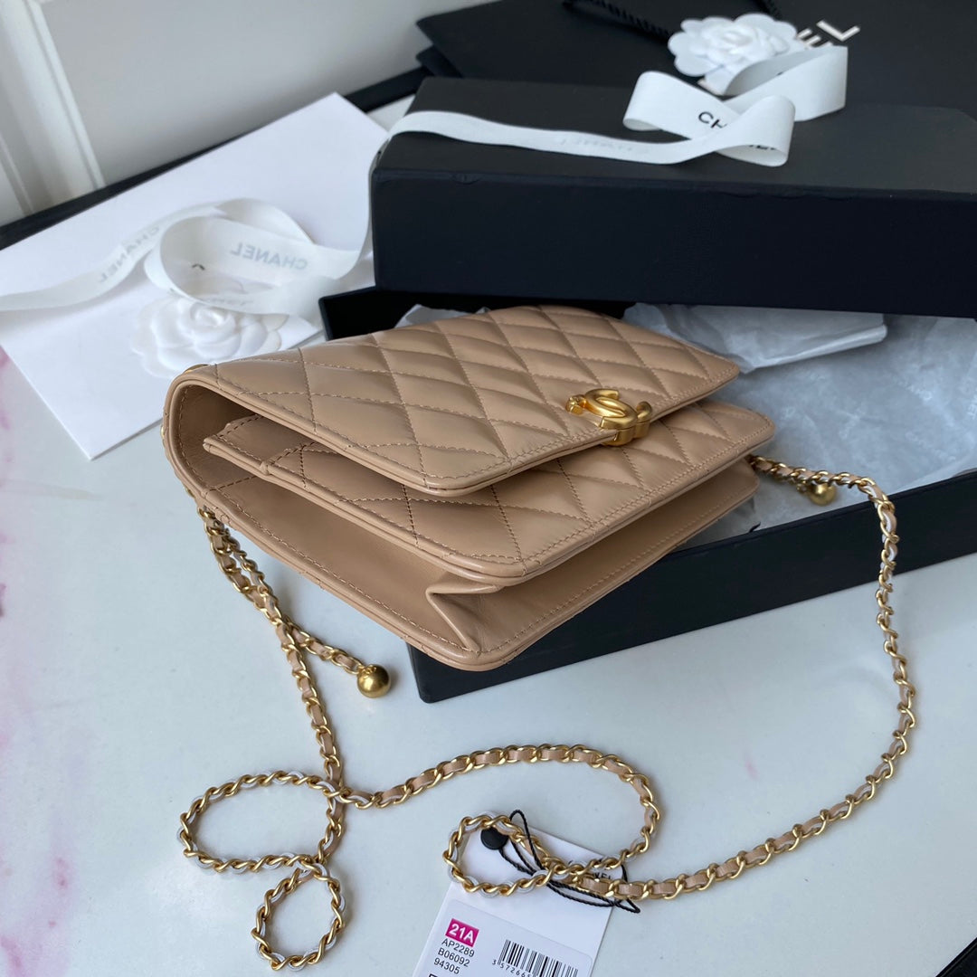 [TOP] CHANEL WOC with Adjustable Strap - Beige