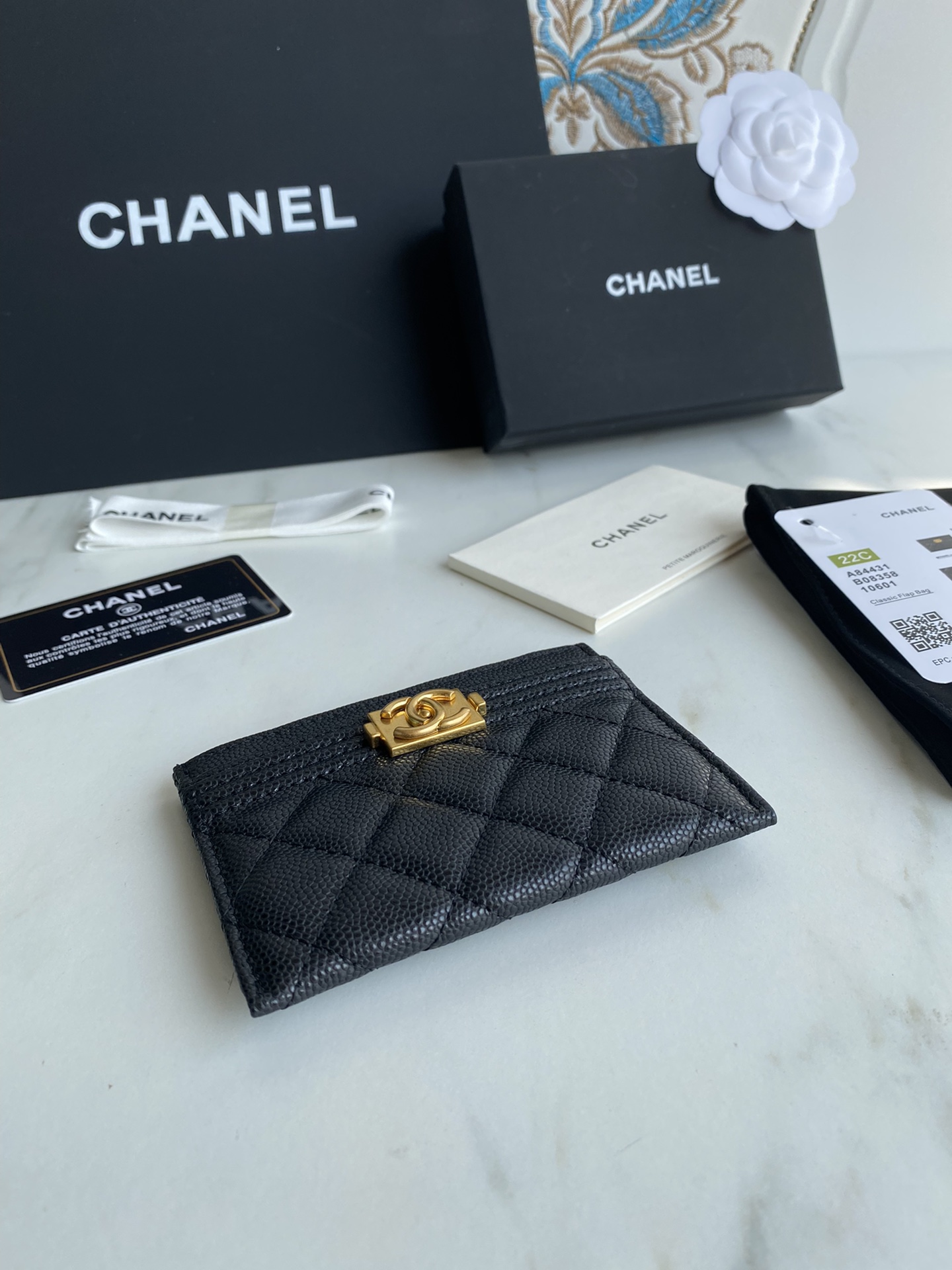 [TOP] CHANEL Leboy Cardholder - GHW&SHW - Black