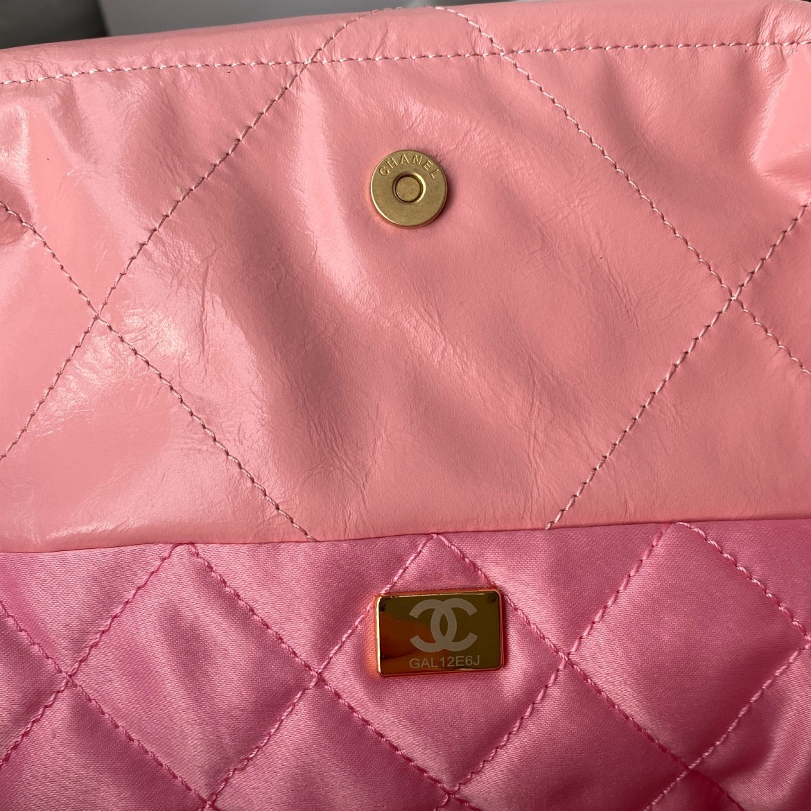 [TOP] CHANEL 22 Bag Small Tote 35x37x7cm - Coral Pink