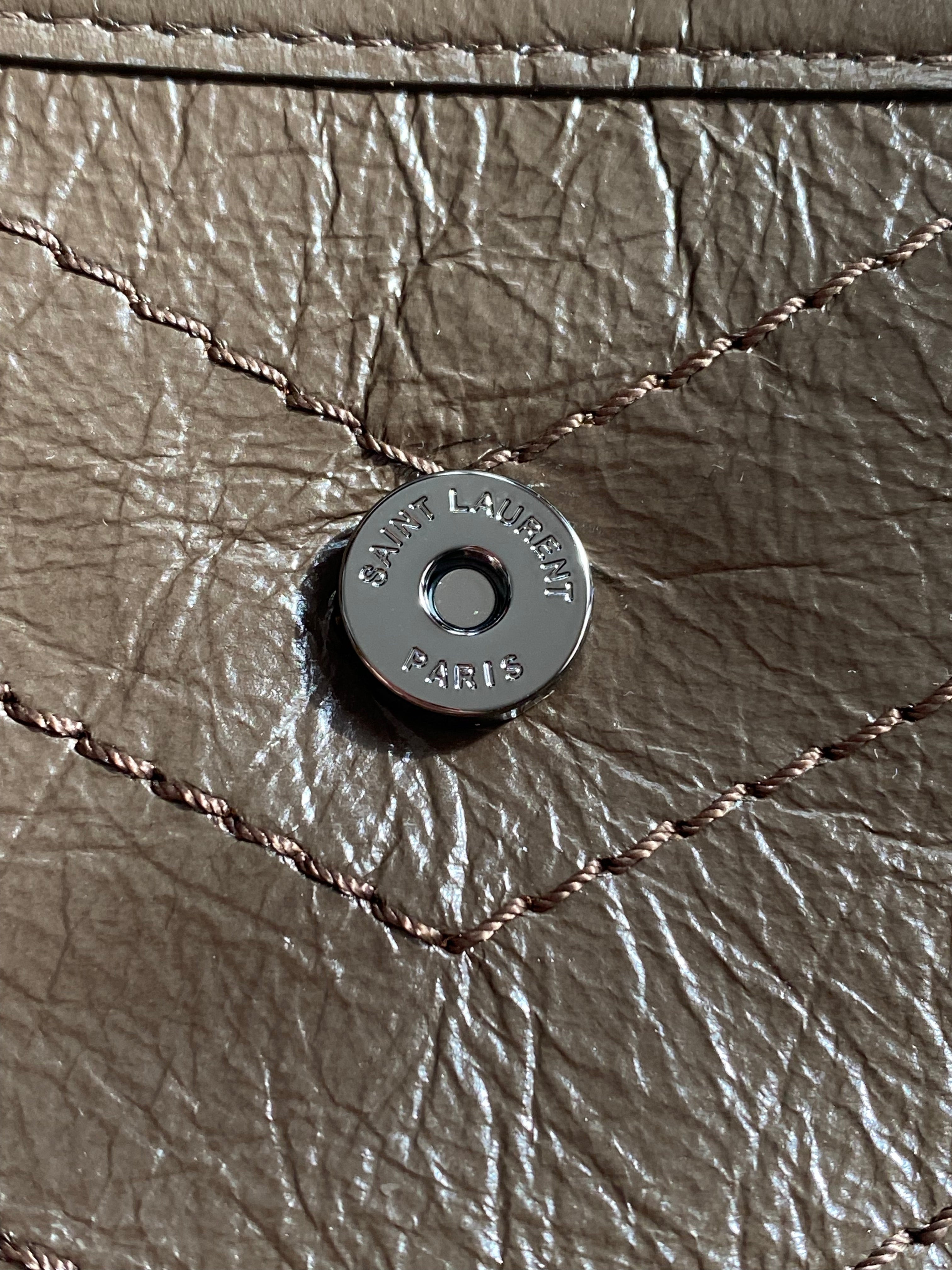 [TOP] Yves Saint Laurent YSL Nikki Small Bag Wrinkle Leather - Dark Green