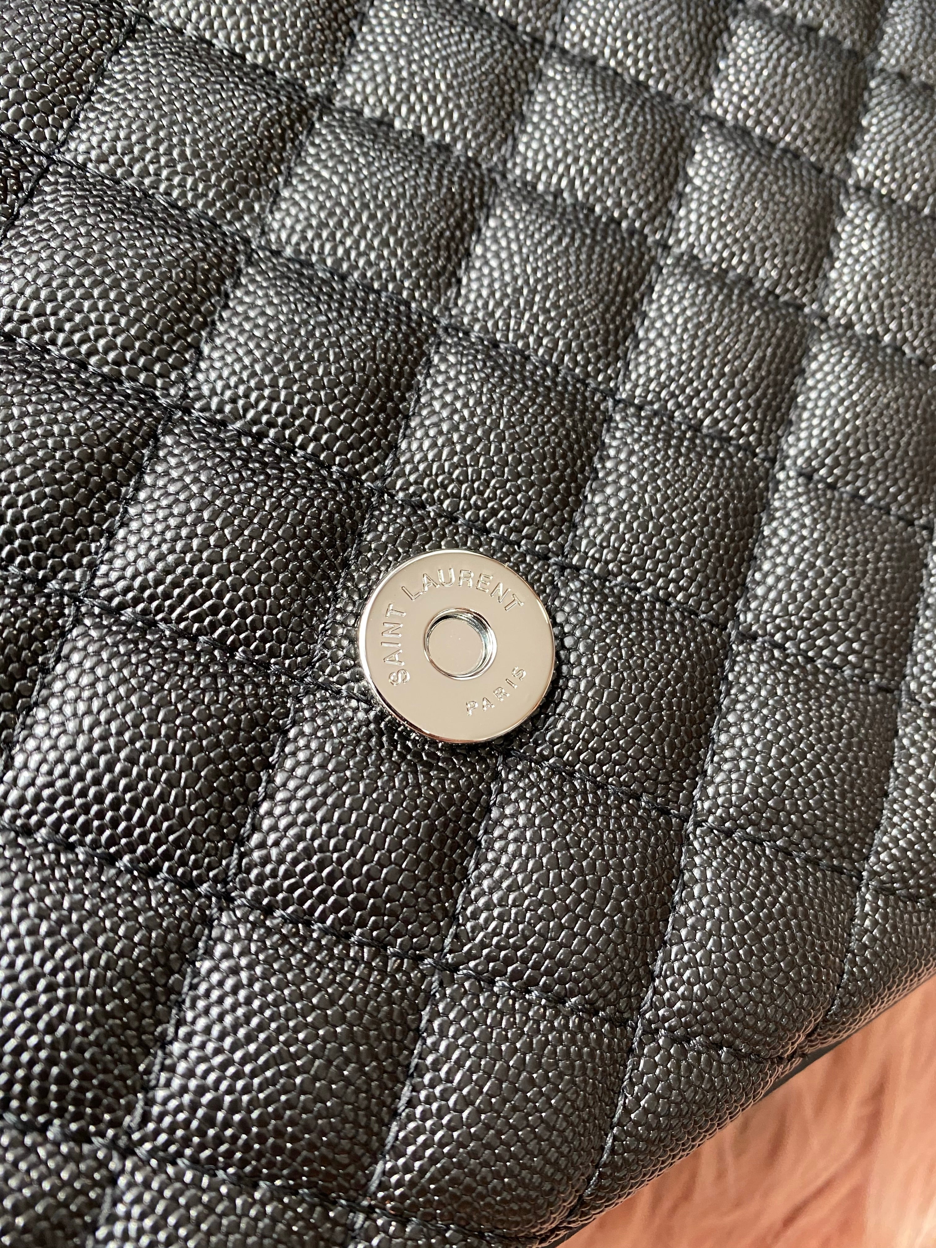 [TOP] Yves Saint Laurent YSL Y.S.L Envelope Shoulder Bag Small - Black w Silver Hardware