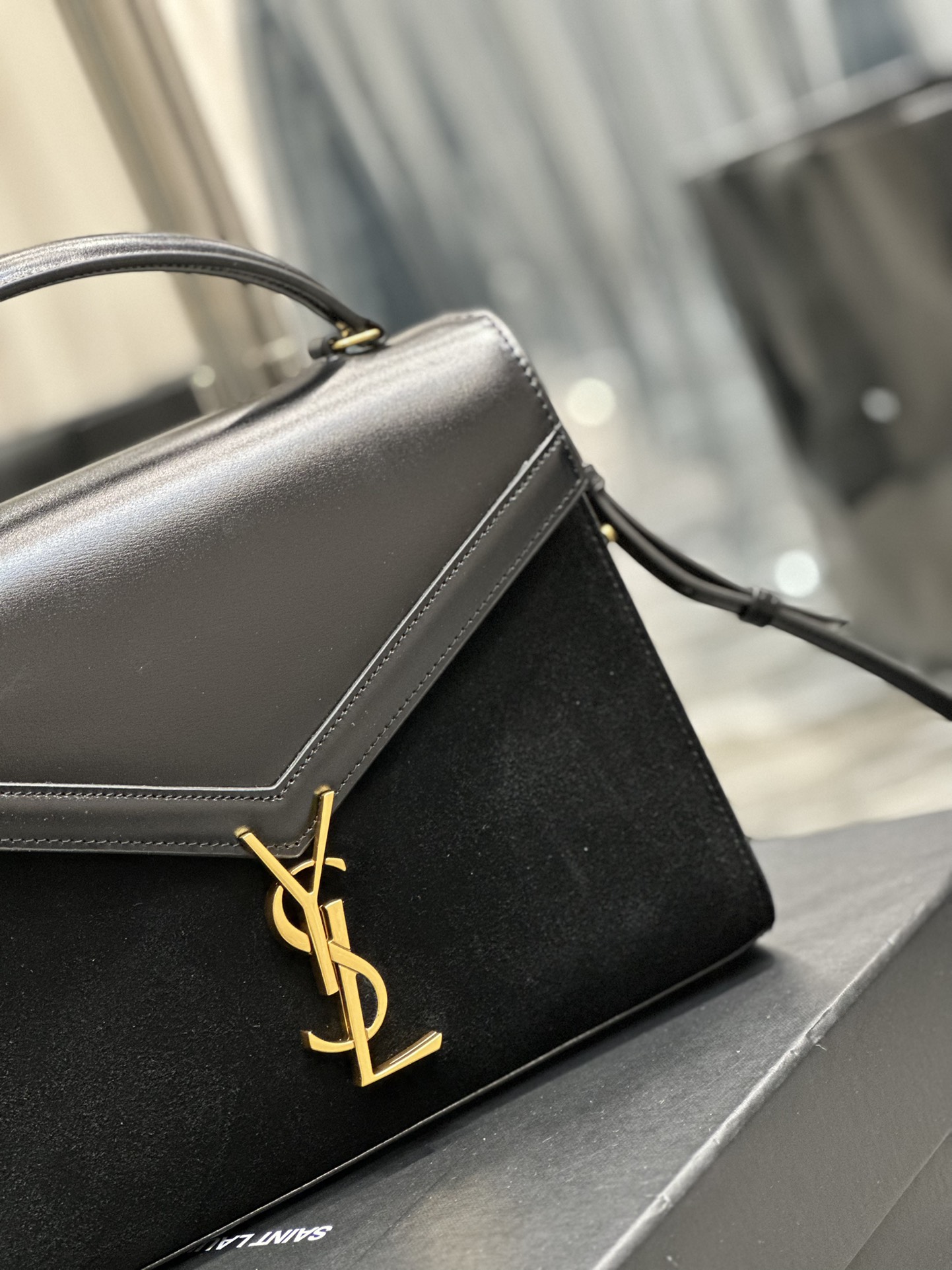 [TOP] Yves Saint Laurent YSL Cassandra Suede Briefcase Bag - GHW - 3 Color