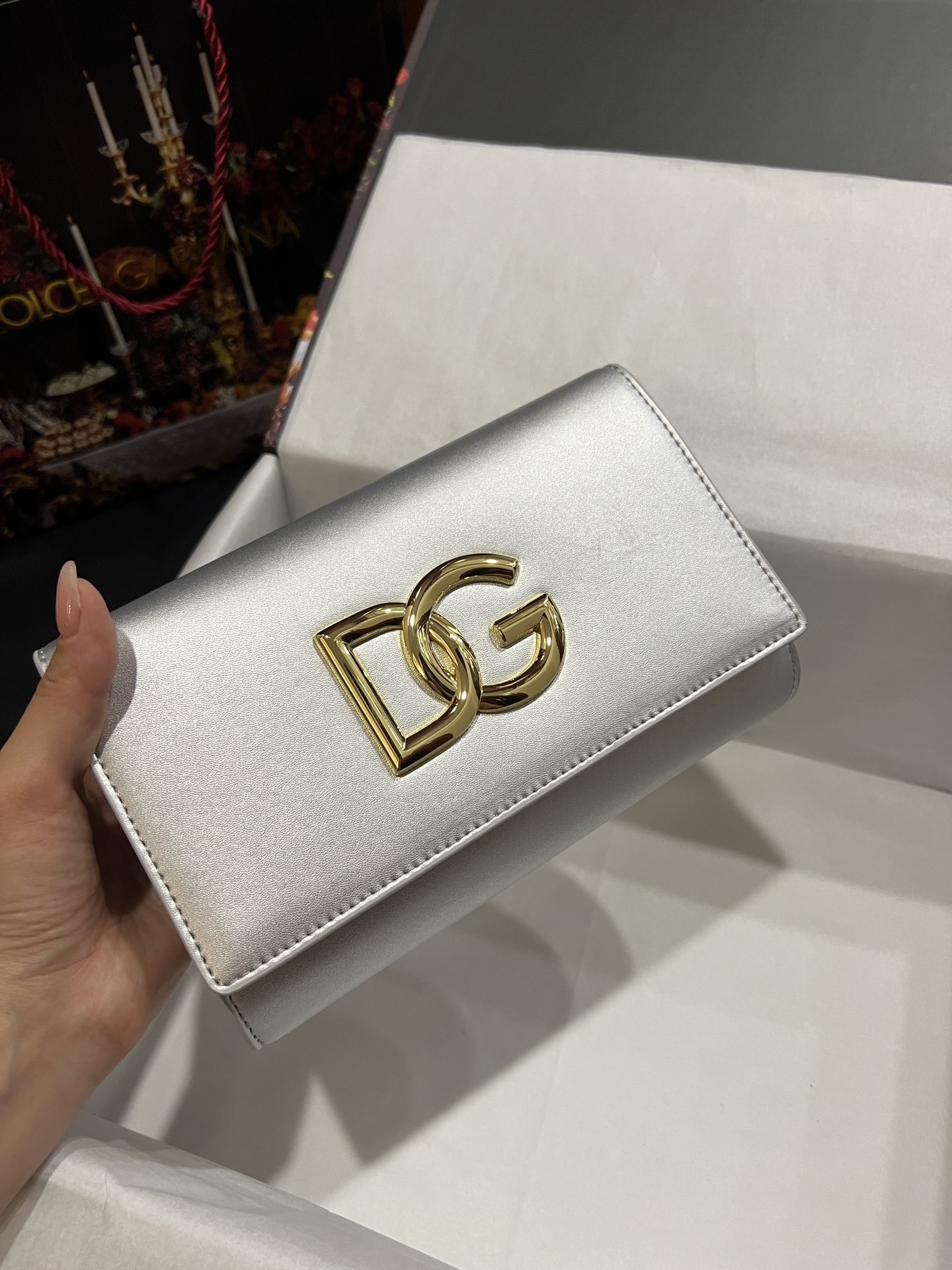 [TOP] Dolce & Gabbana D&G Polished Calfskin 3.5 Bag  21*13*3.5 - 3 Color