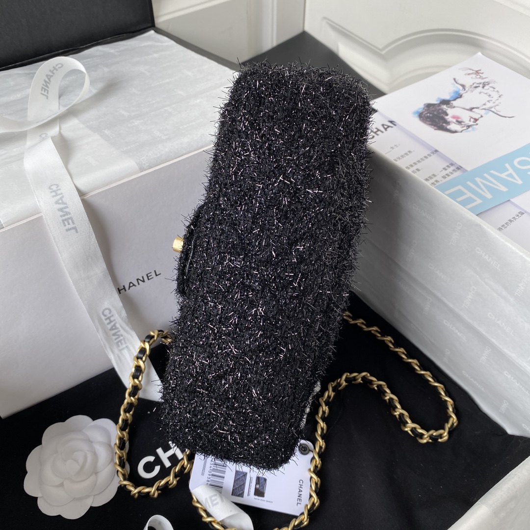 [TOP] CHANEL Classic Flap Bag 16×19.5×6cm - GHW - Black