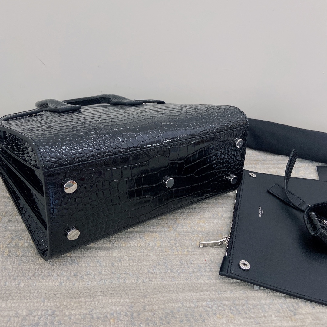 [TOP] Yves Saint Laurent YSL Sac De Jour Crocodile Handbag
