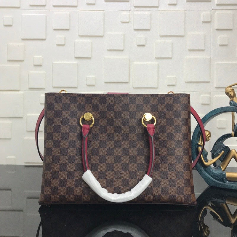 [TOP] Louis Vuitton LV  Damier Ebene Riverside 36 x 25.1  x 14.9 cm- Red
