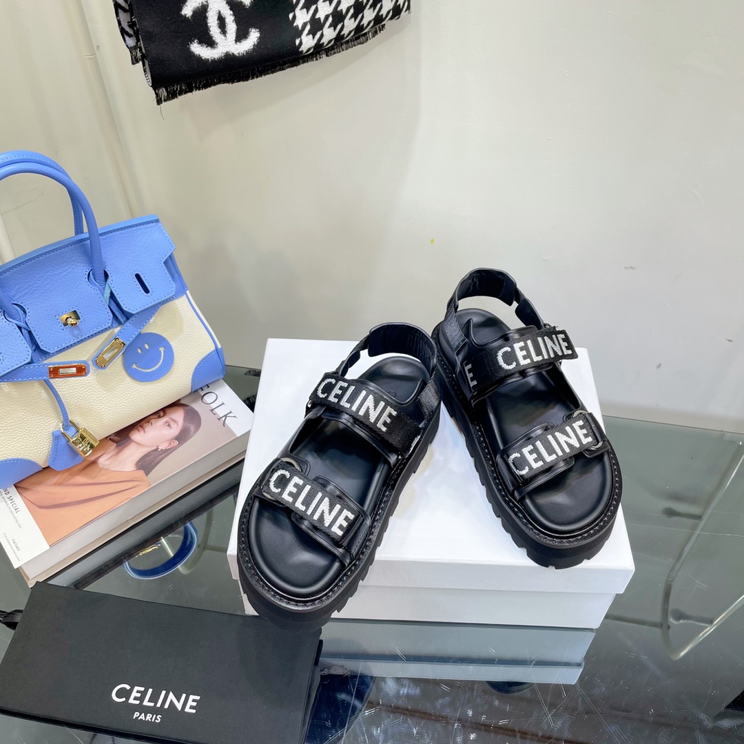 [TOP] CELINE Sandals - Black - Cline
