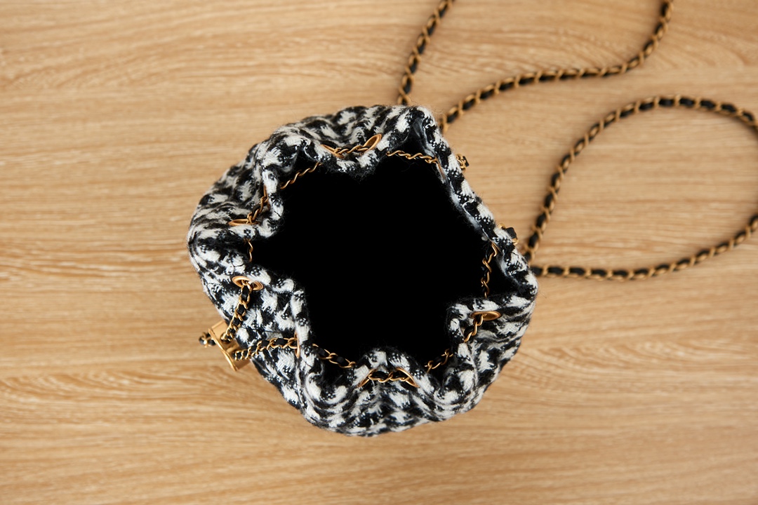 [TOP] CHANEL Tweed Mini BackPack Bag 18*19.5*14cm - Black & GHW