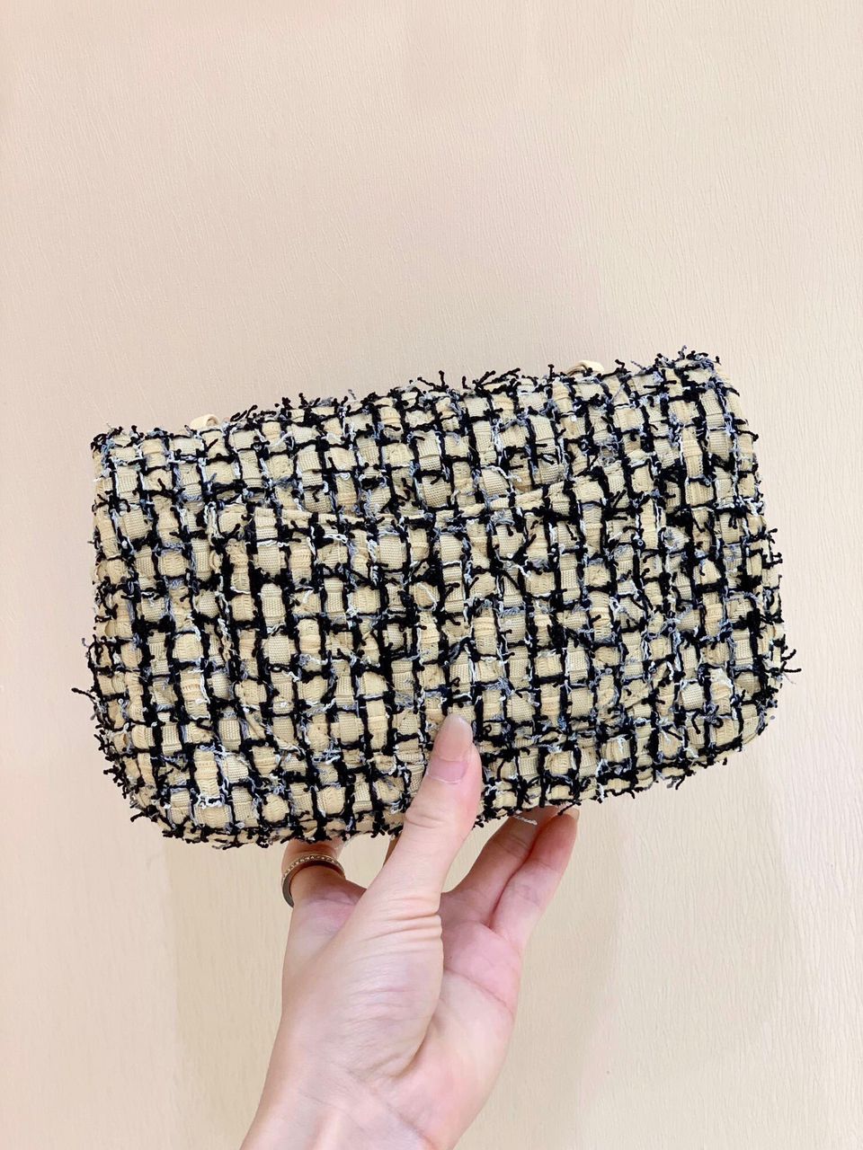 [TOP] CHANEL Classic Flap Bag Tweed Mini Rectangular 20cm - Yellow Black