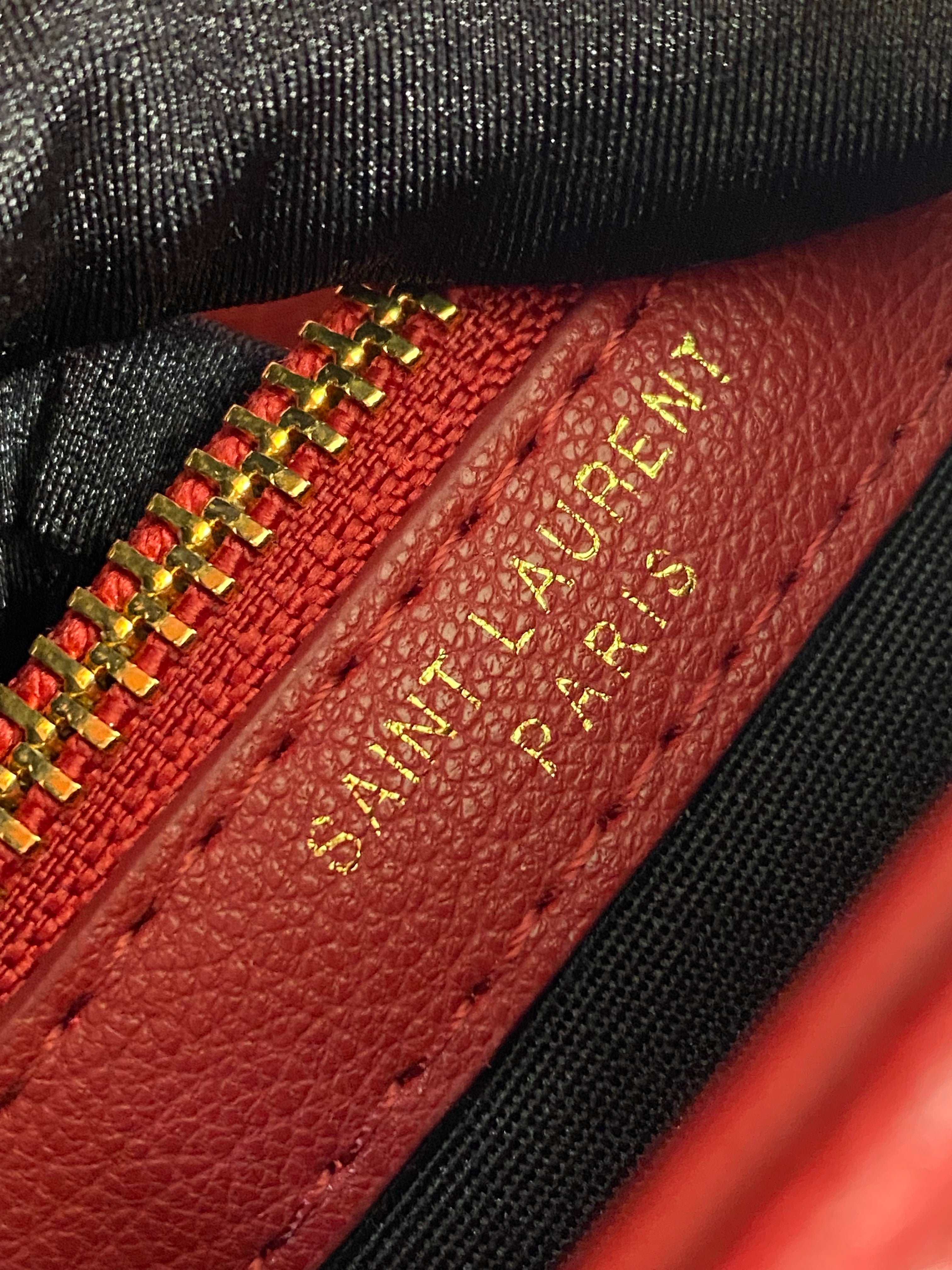 [TOP] Yves Saint Laurent YSL College Medium Bag - Red with GHW