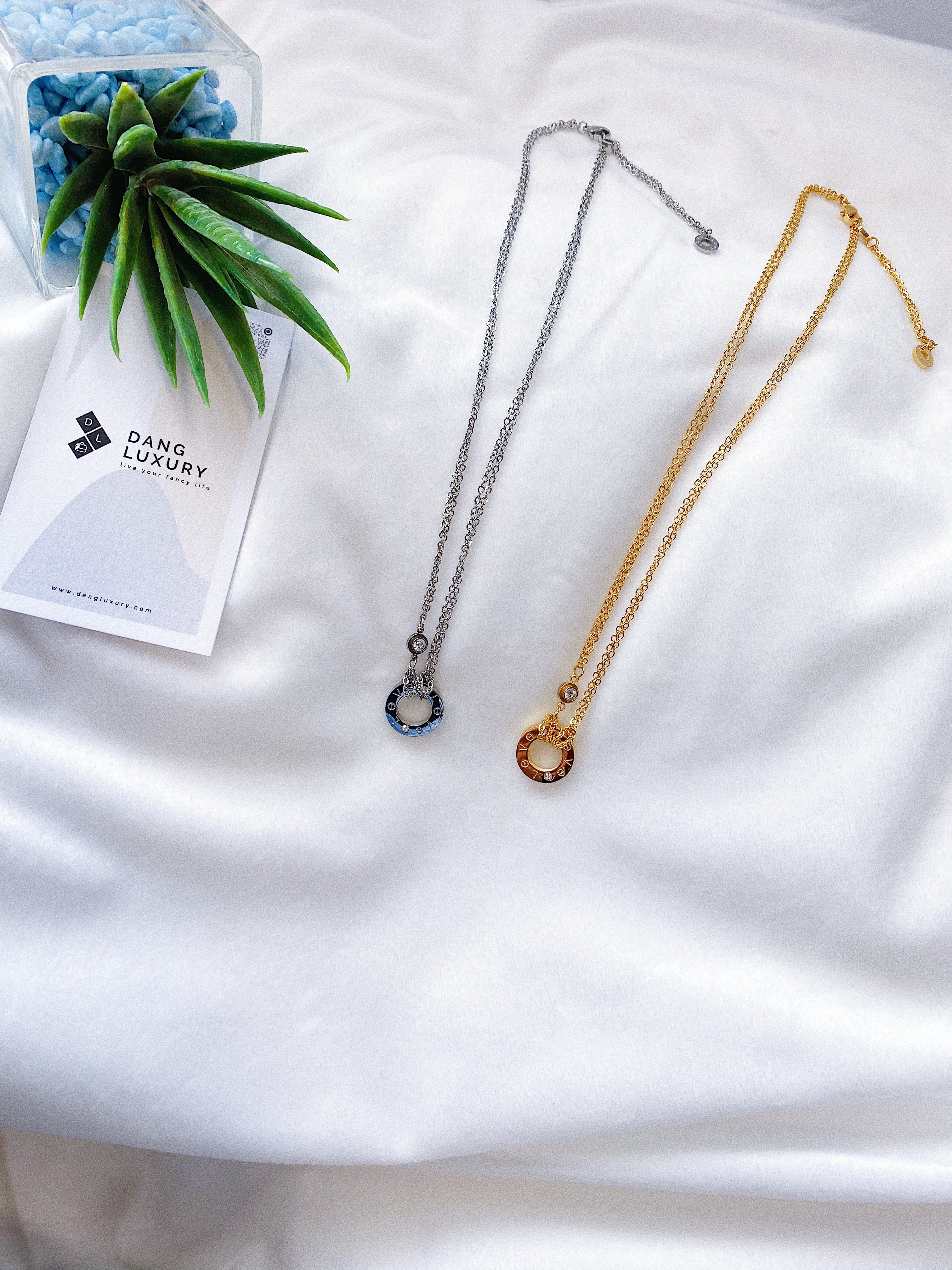 [TOP] Cartier Love Double Chain Necklace