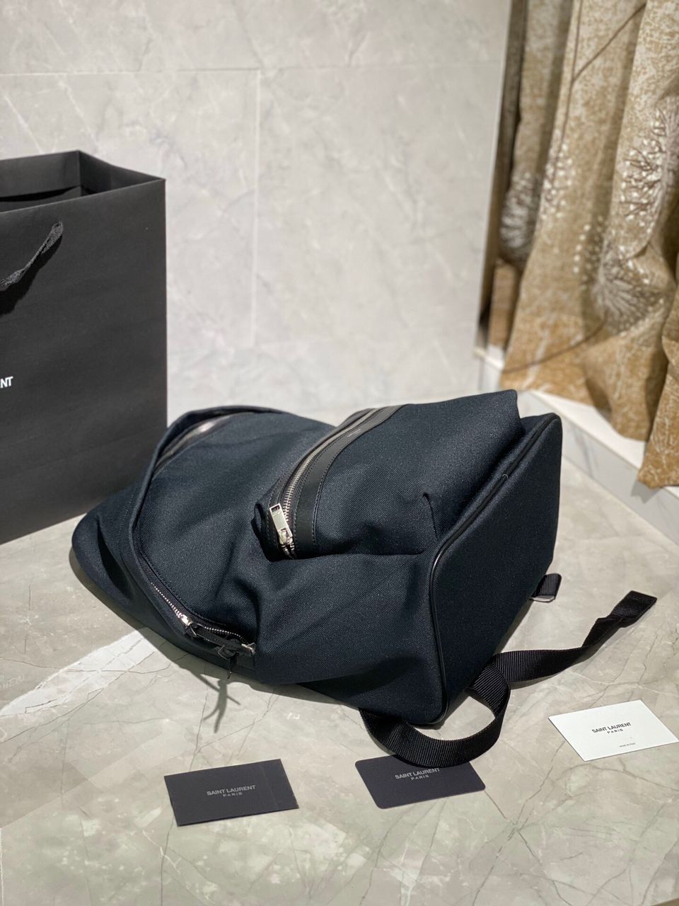 [TOP] Yves Saint Laurent YSL Canvas City Backpack - Black