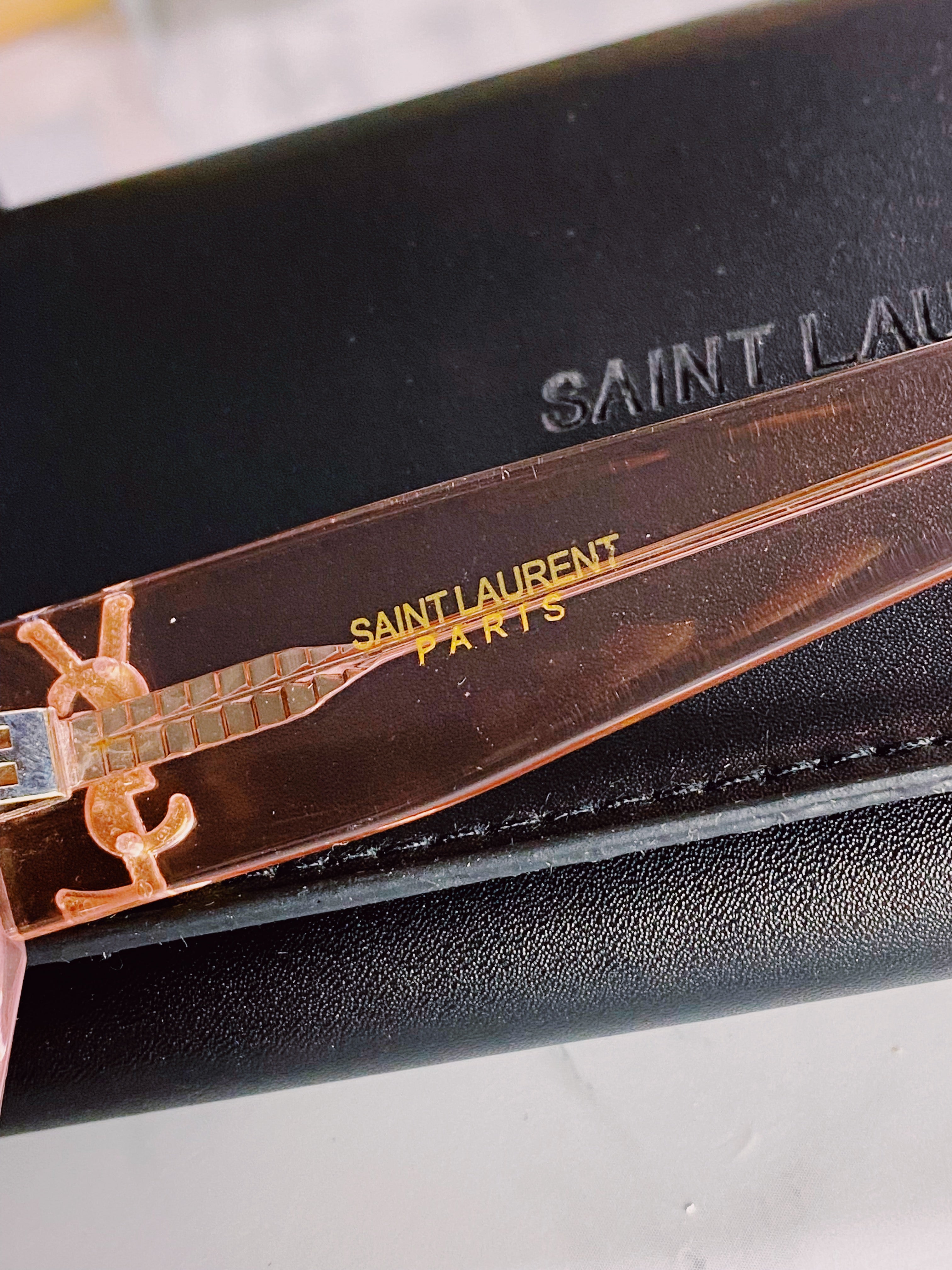 [TOP] Yves Saint Laurent YSL YSL Clear Sunglasses - Pink