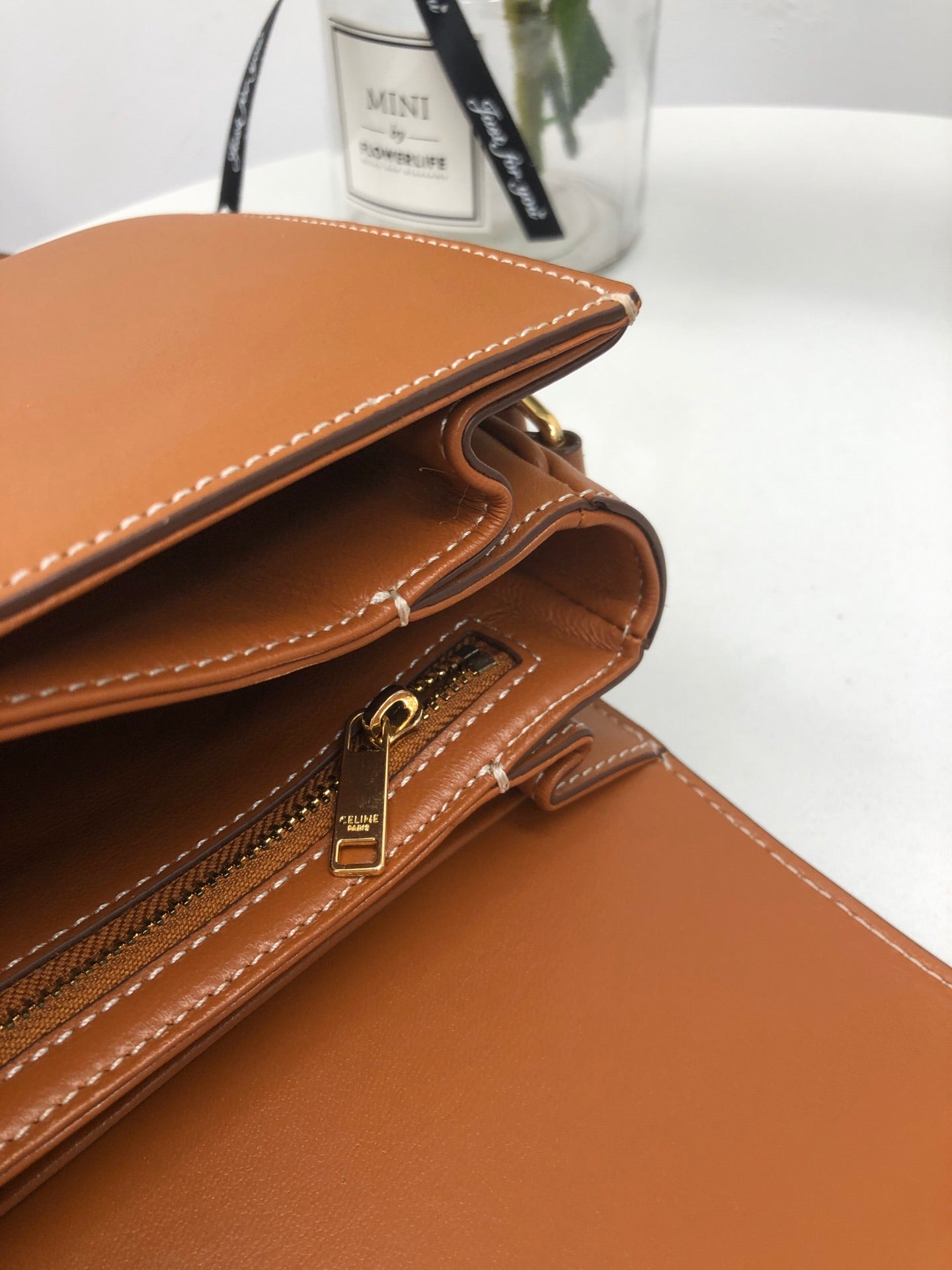 [TOP] CELINE Triomphe Medium Calfskin Bag - Brown