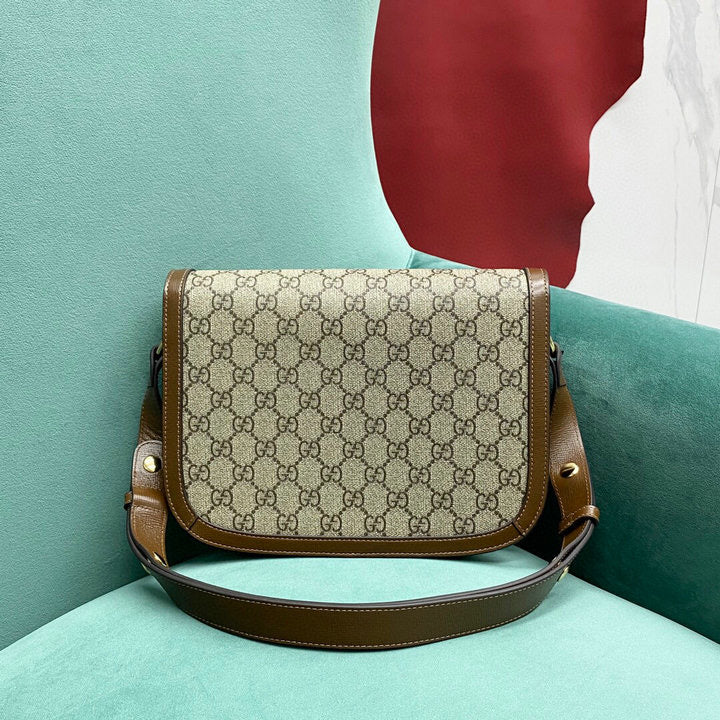 [TOP] GUCCI G*G Horsebit Mini/Medium Bag 20x15x5cm/25x18x8cm - Brown