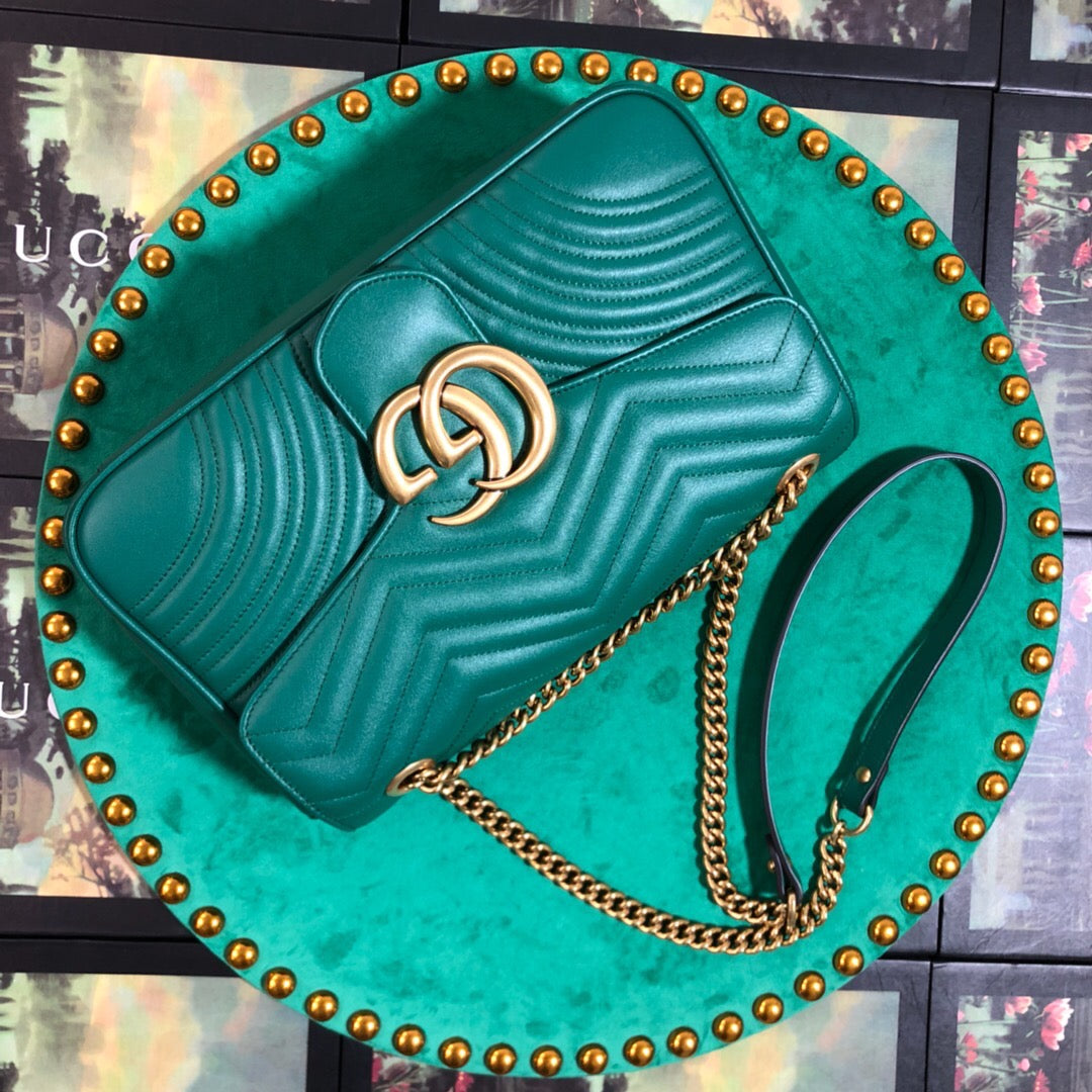 [TOP] GUCCI G*G Marmont Bag Medium 31cm- Green