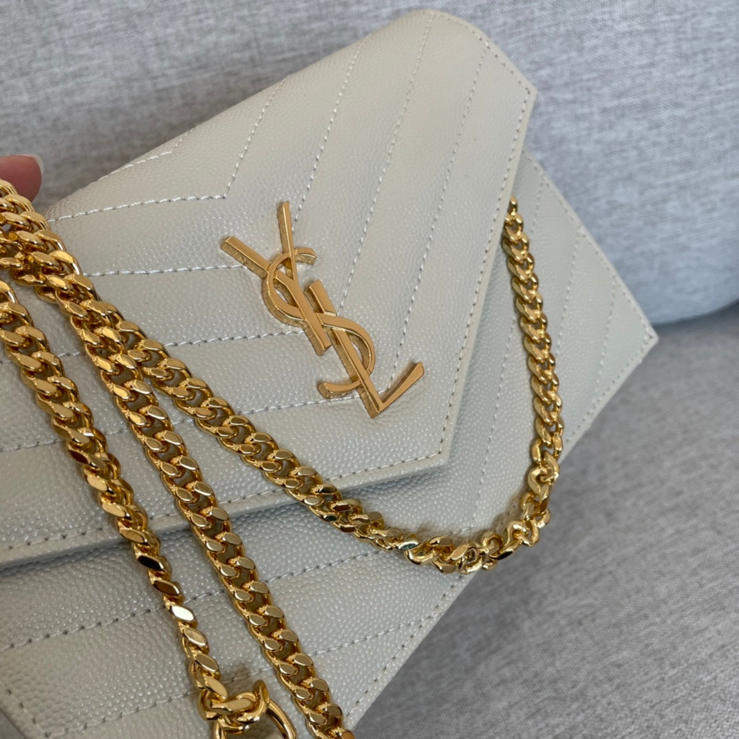 [TOP] Yves Saint Laurent YSL Envelope WOC - White