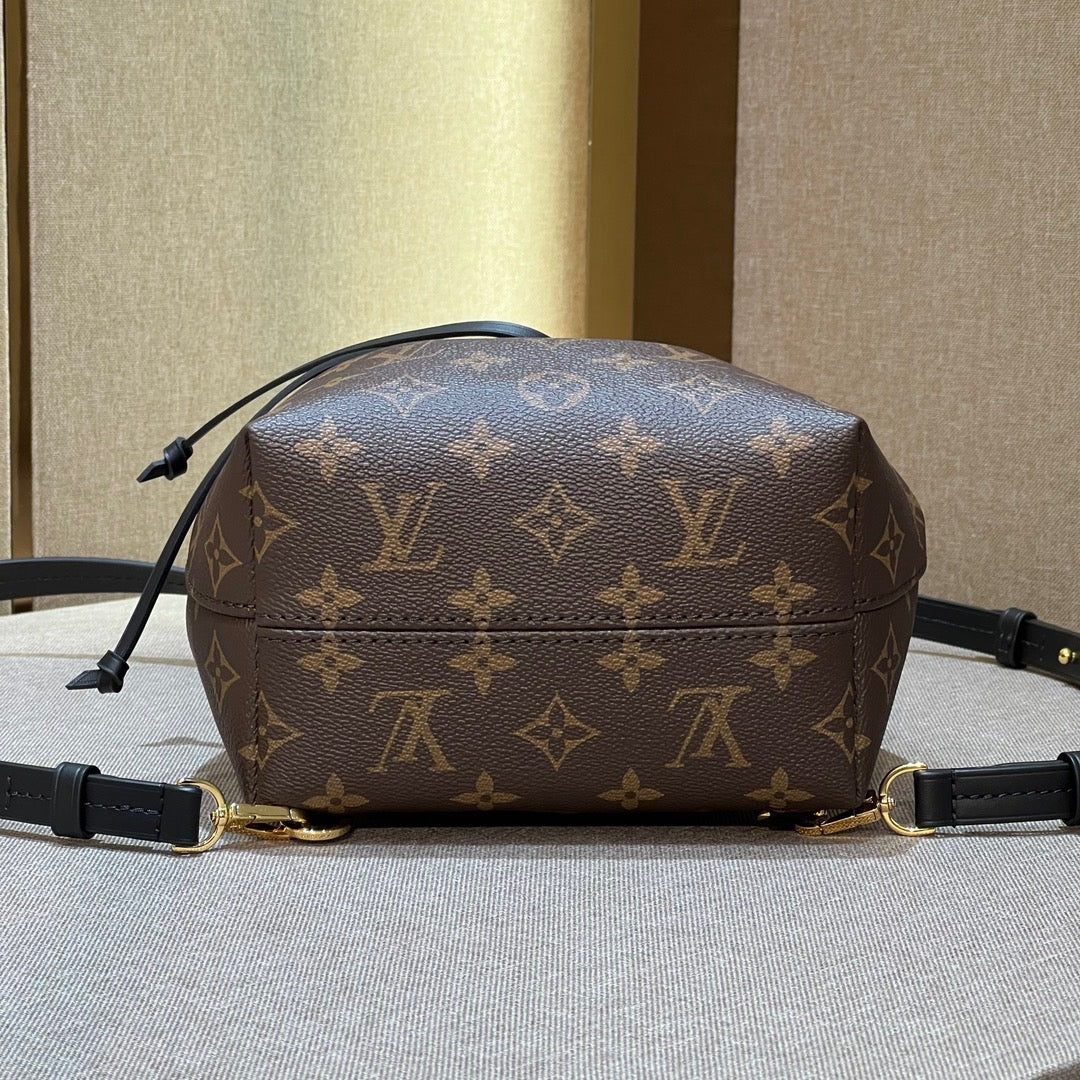 [TOP] Louis Vuitton LV L*V Montsouris Monogram BB Backpack 17/20/10.5cm - Black