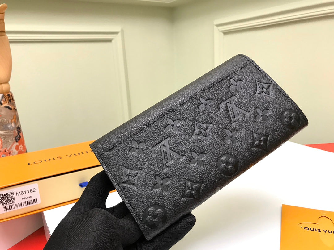 [TOP] Louis Vuitton LV  Sarah Empreinte Wallet 19 x 10 x 2 cm- Black