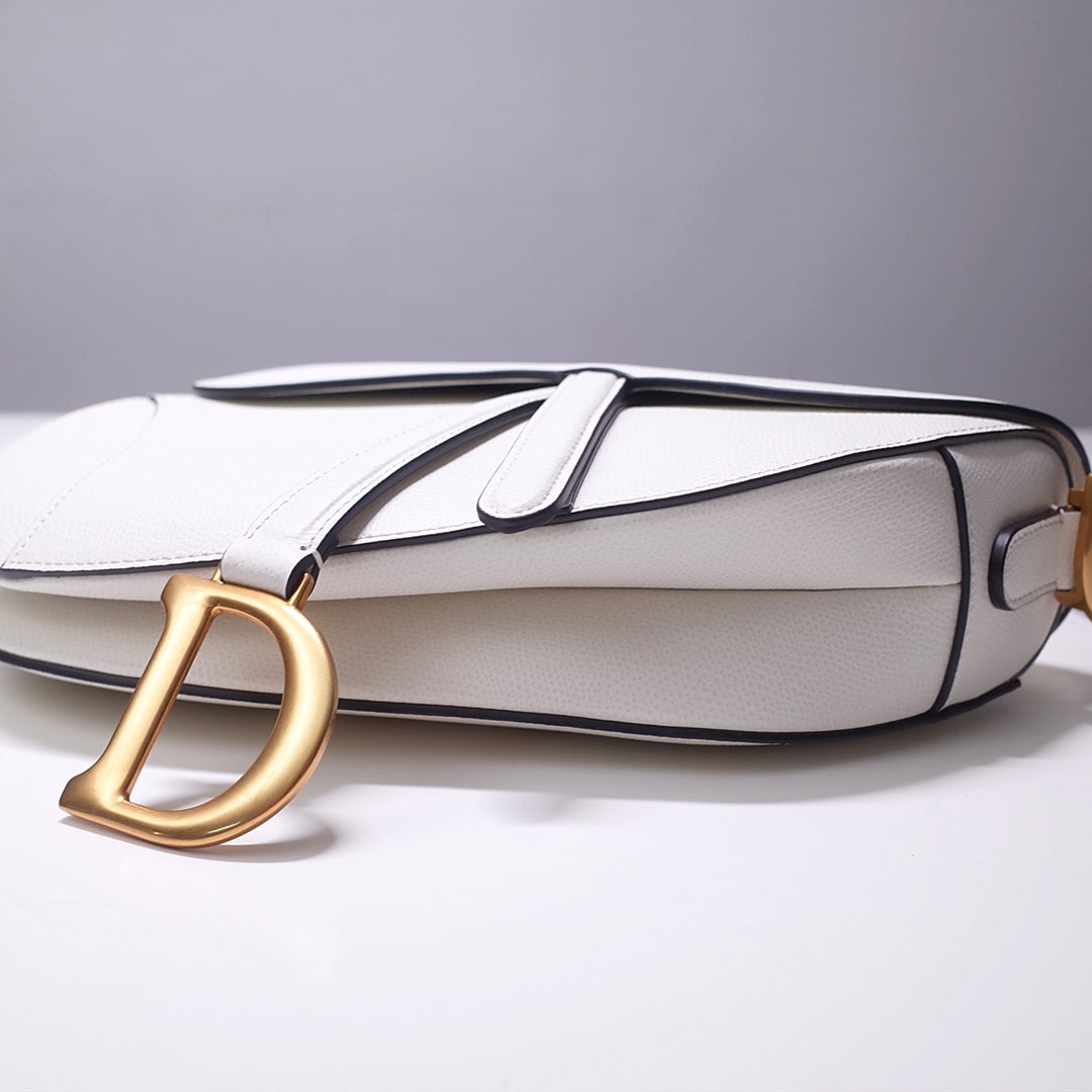 [TOP] Christian Dior Saddle Bag Medium - White