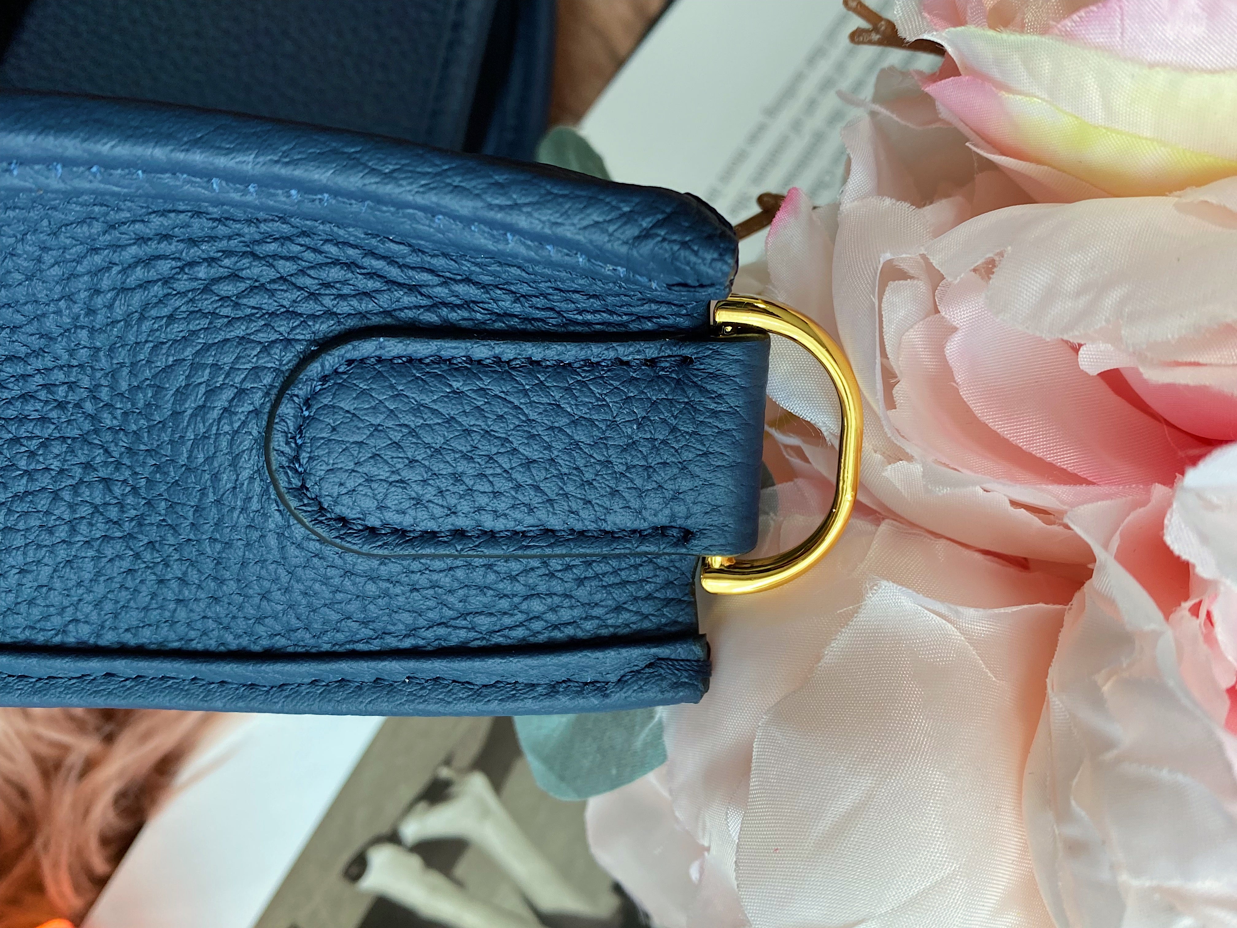 [TOP] HERMES Evelyn 28 - Blue with GHW