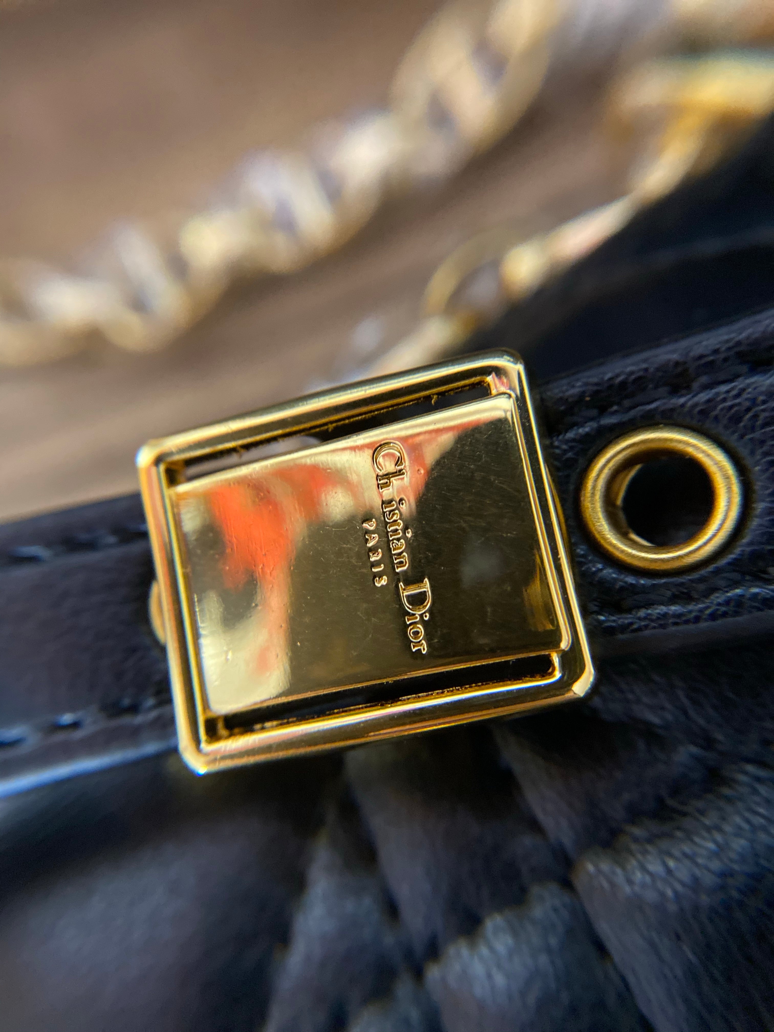 [TOP] Christian Dior Caro Bag Small - Black and Gold