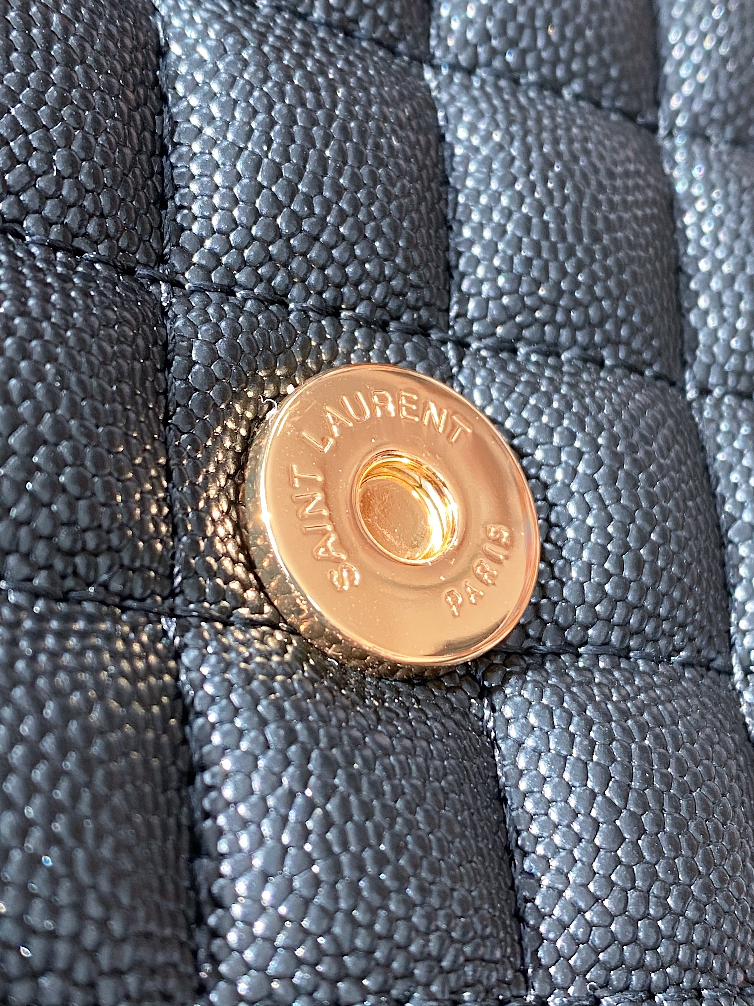 [TOP] Yves Saint Laurent YSL Y.S.L Envelope Shoulder Bag Small 21cm- Black & Gold Hardware