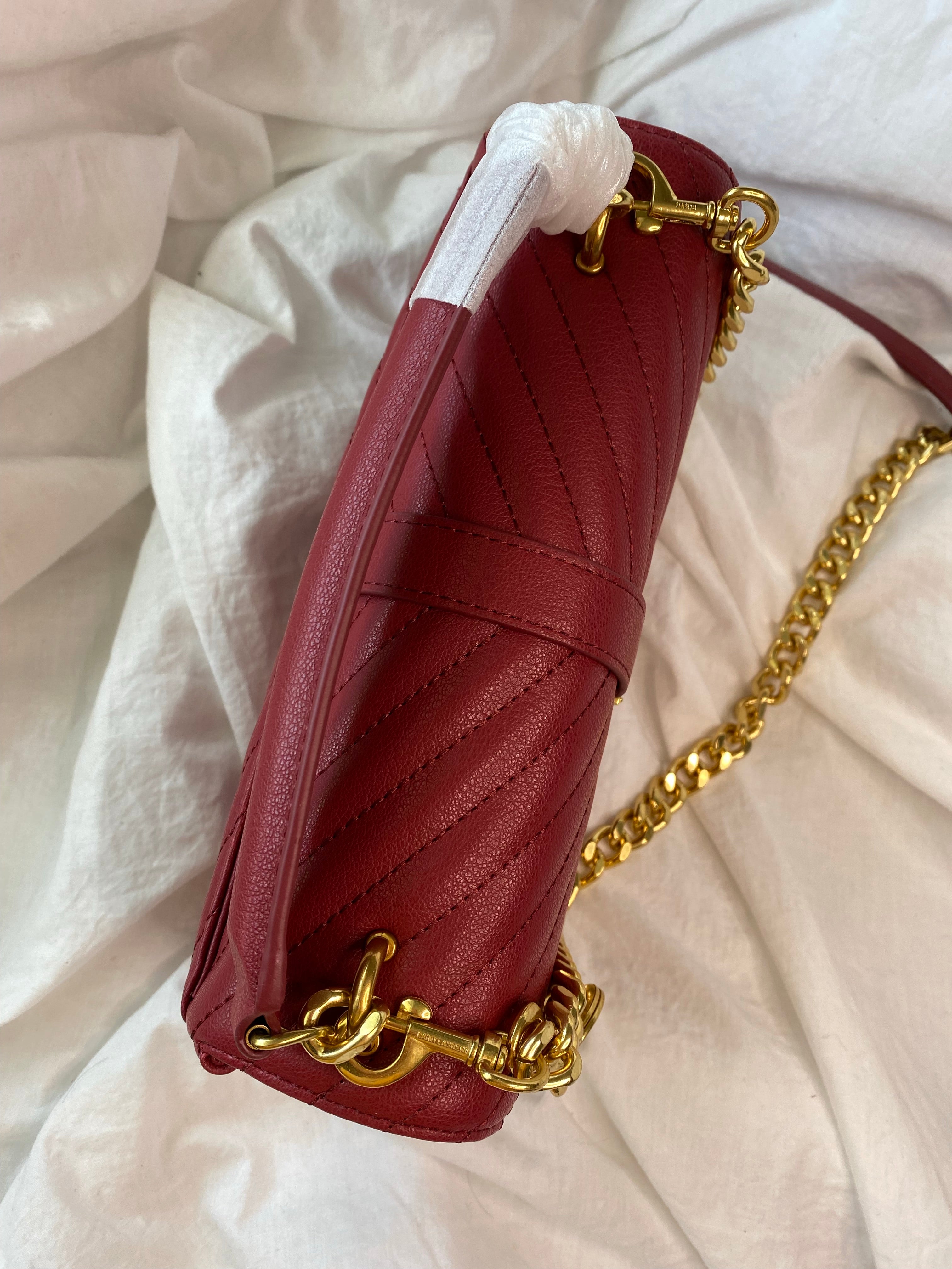 [TOP] Yves Saint Laurent YSL College Medium Bag - Red with GHW